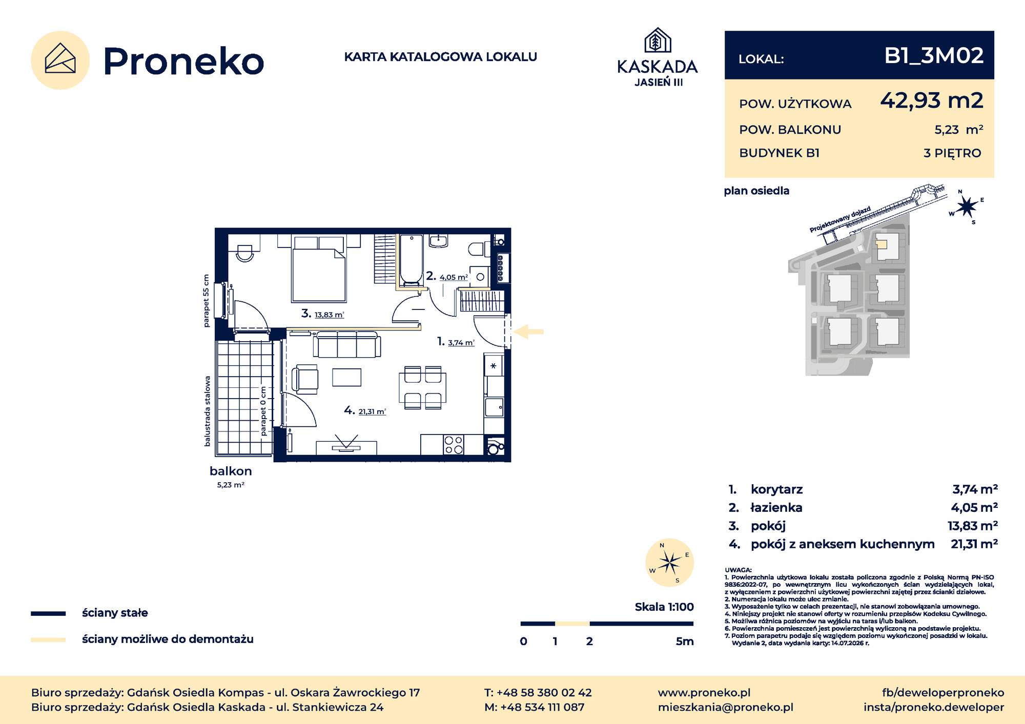 Osiedle Kompas – inwestycja Proneko - lokal B1_3M02