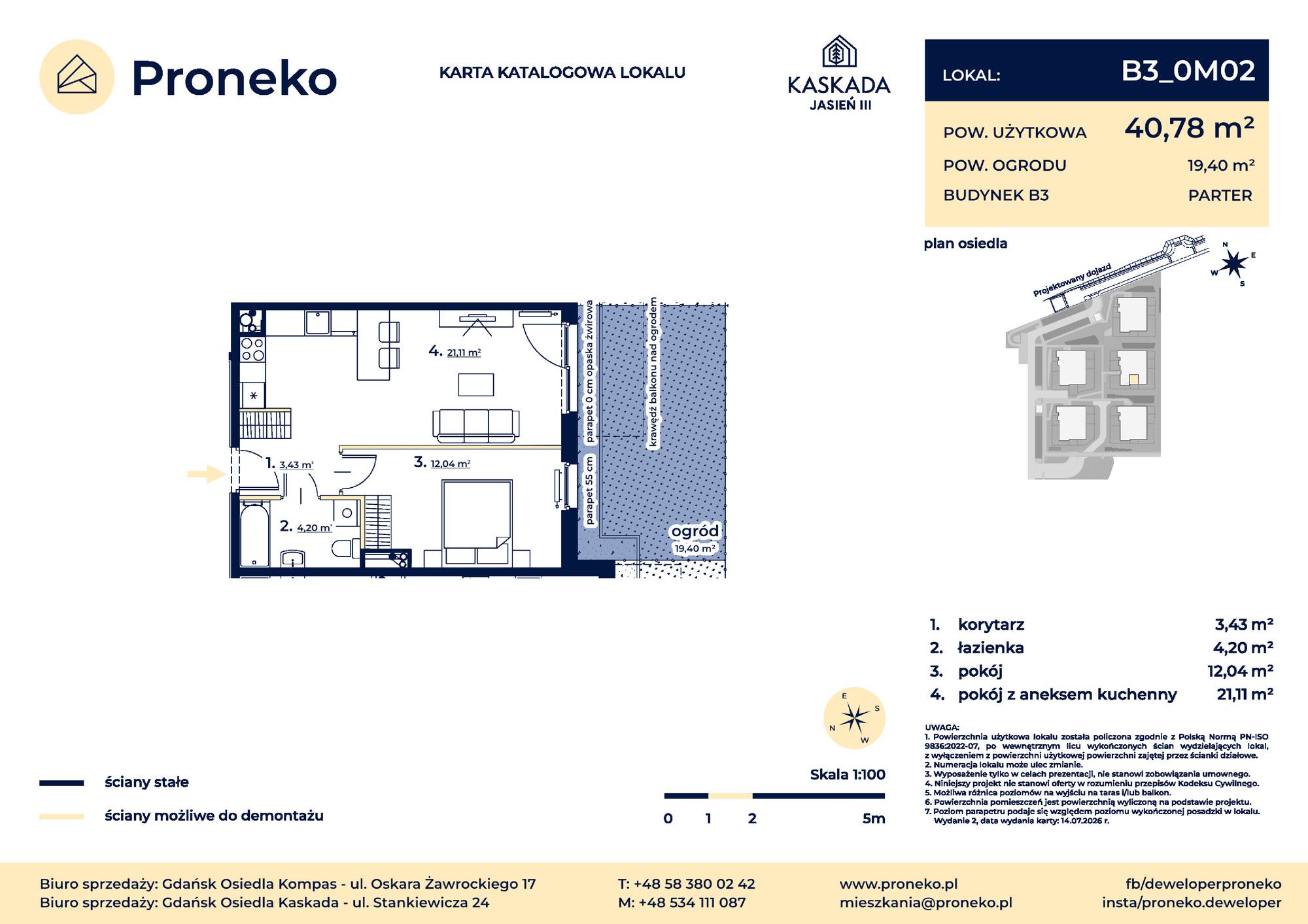 Osiedle Kompas – inwestycja Proneko - lokal B3_0M02