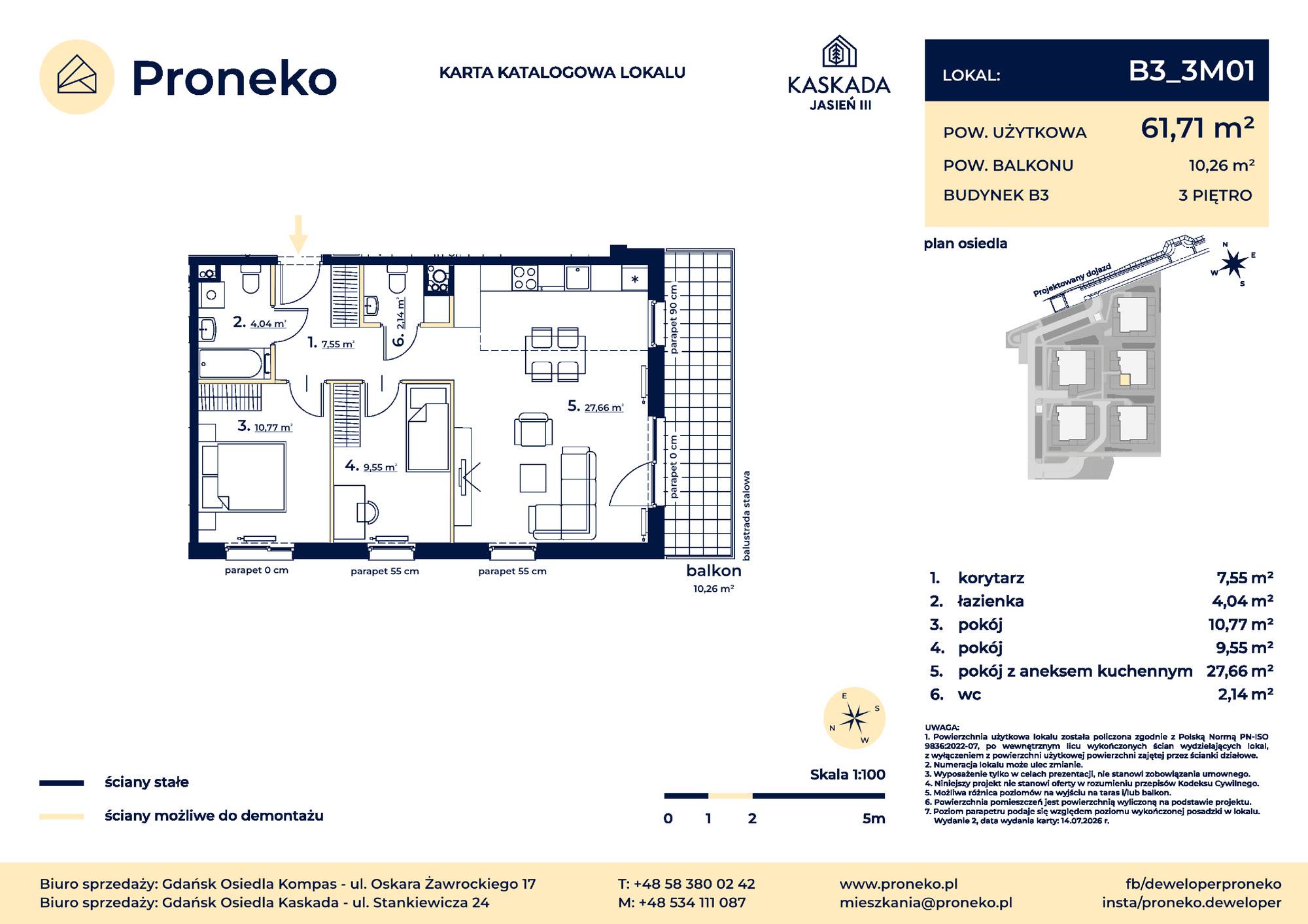 Osiedle Kompas – inwestycja Proneko - lokal B3_3M01