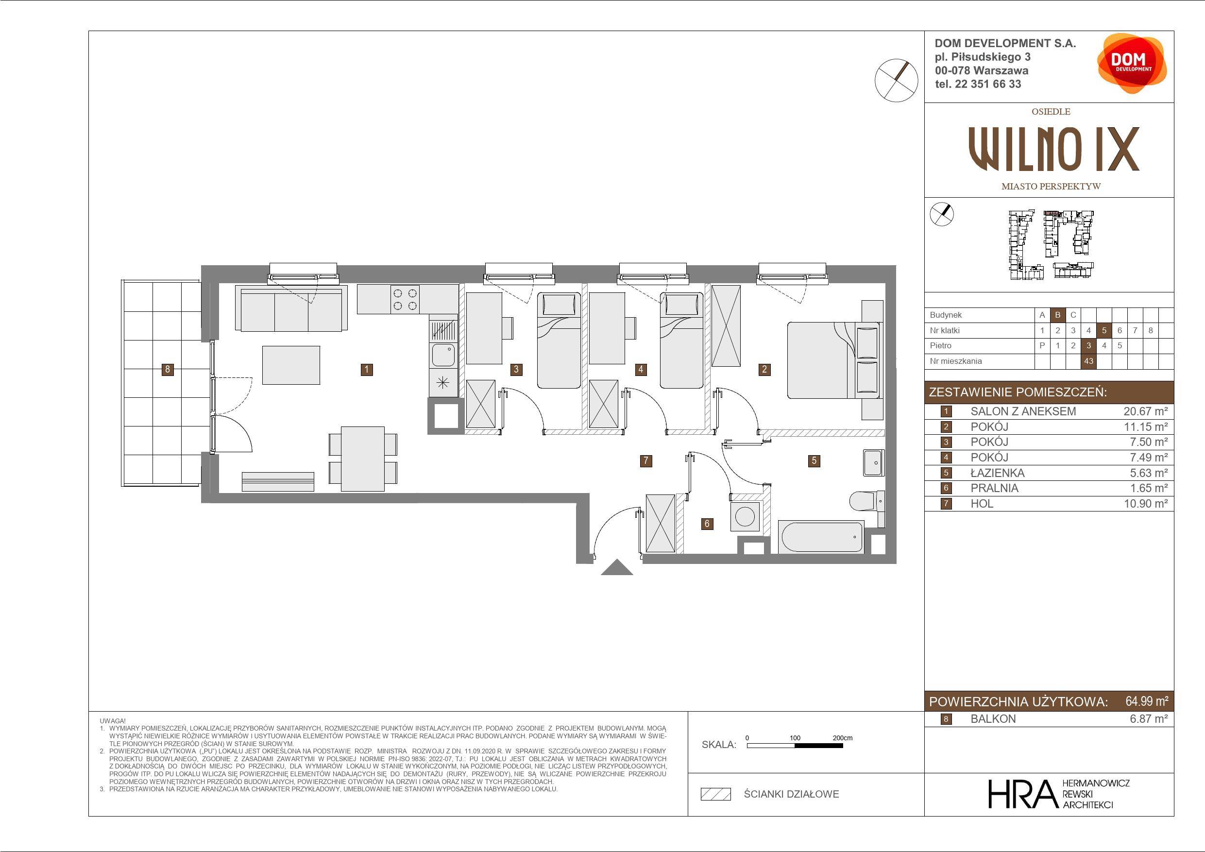 OSIEDLE WILNO – inwestycja Dom Development - lokal B 43, budynek B