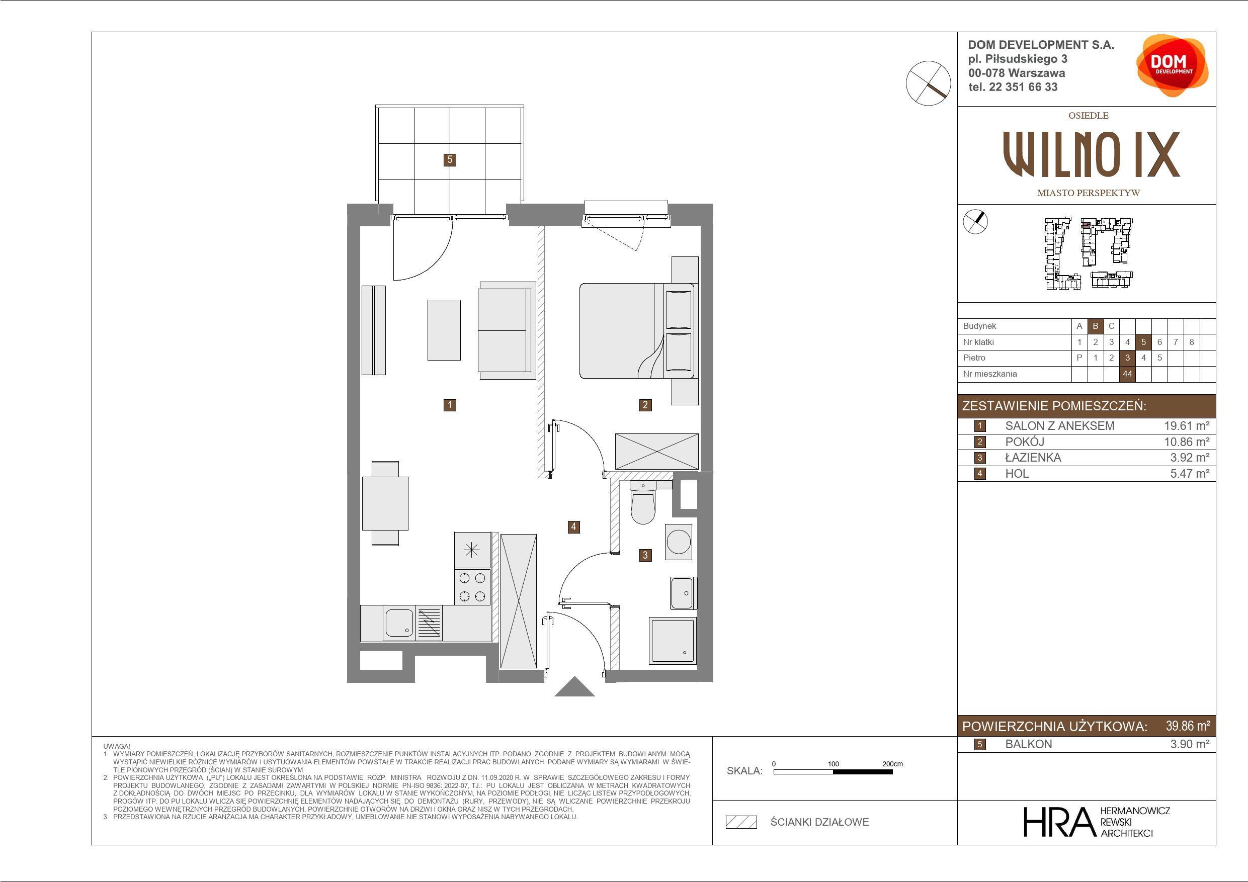 OSIEDLE WILNO – inwestycja Dom Development - lokal B 44, budynek B