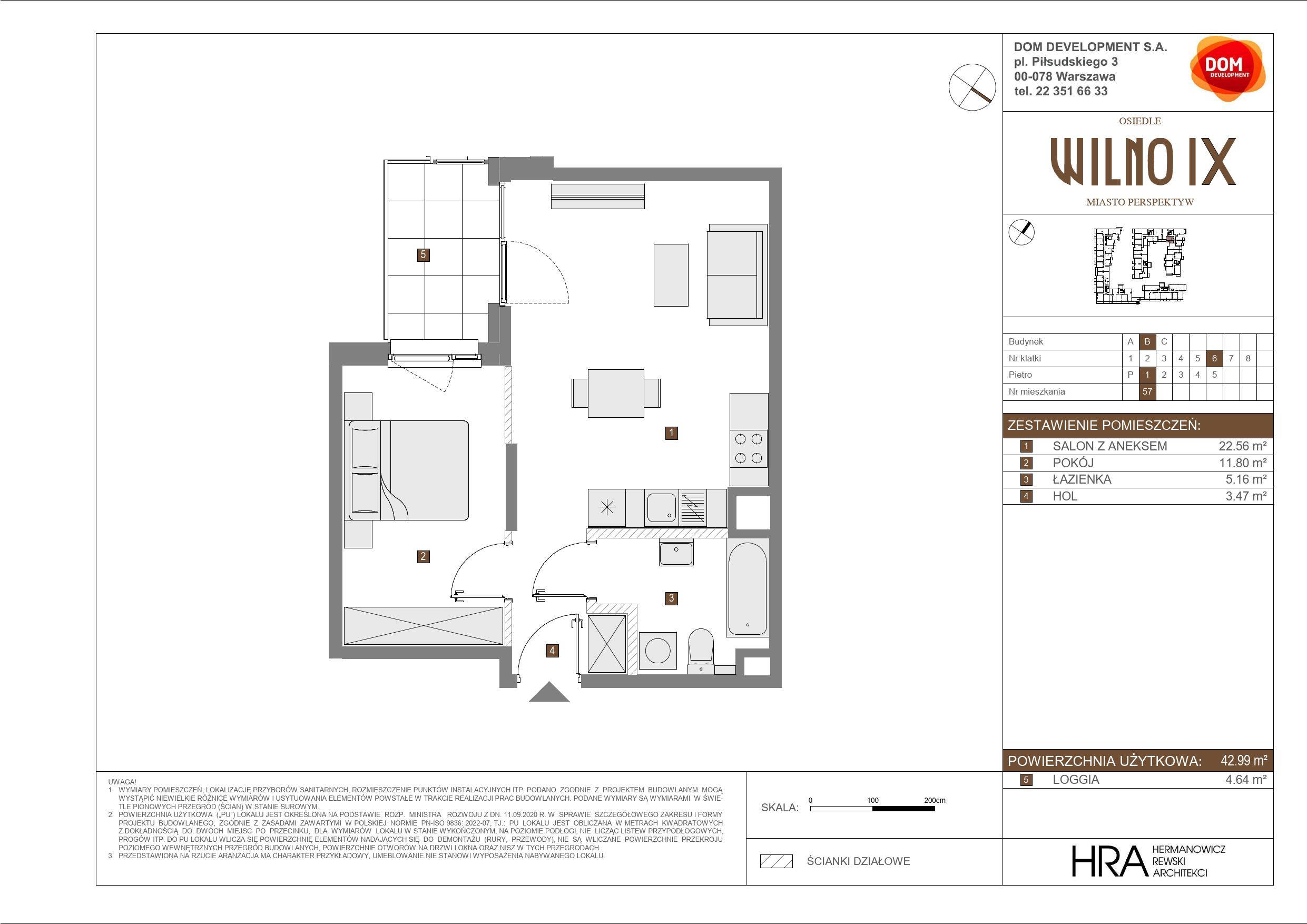 OSIEDLE WILNO – inwestycja Dom Development - lokal B 57, budynek B