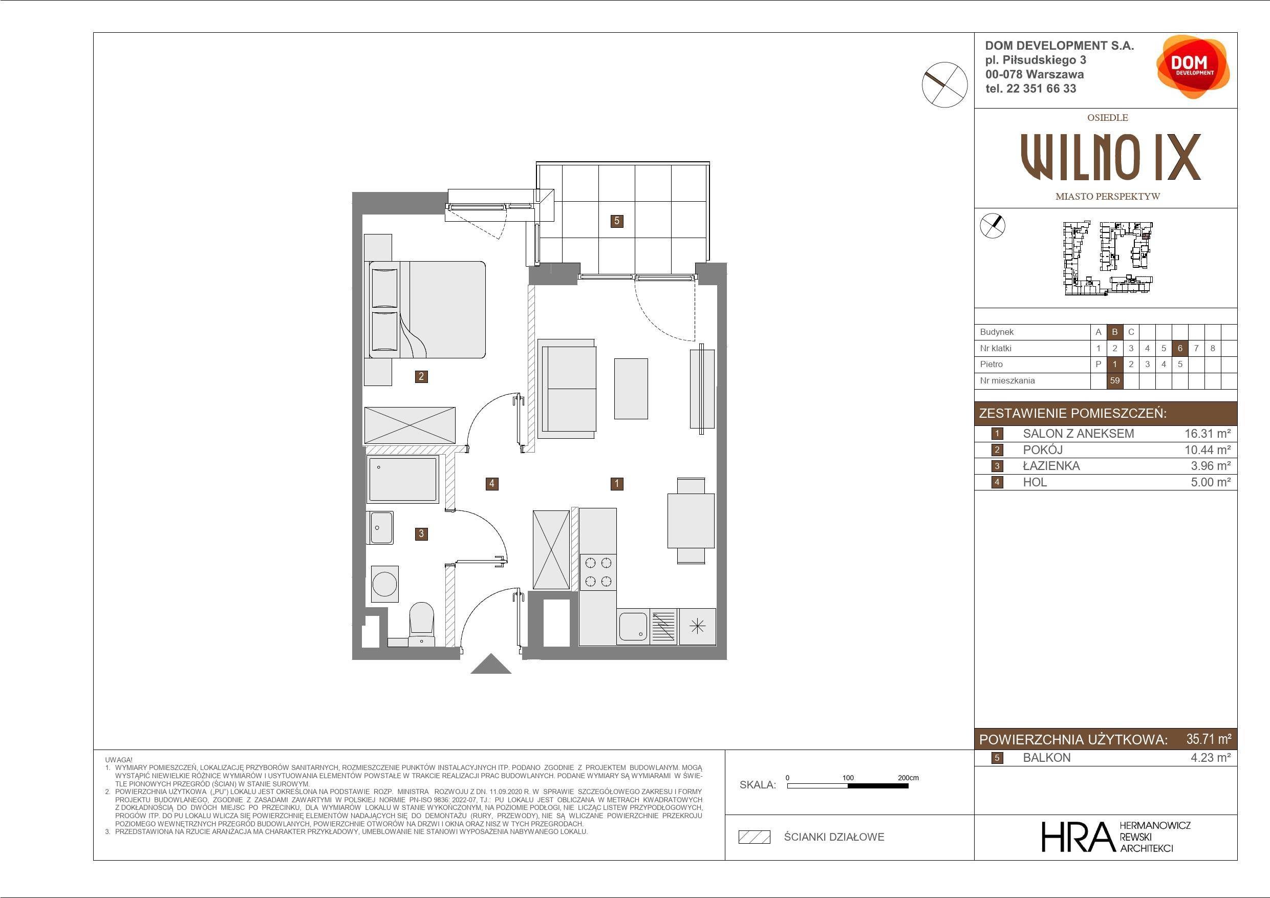 OSIEDLE WILNO – inwestycja Dom Development - lokal B 59, budynek B