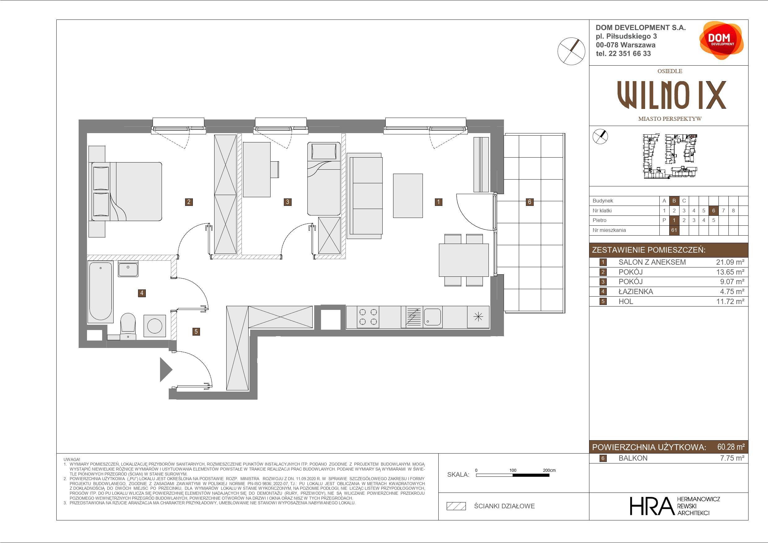 OSIEDLE WILNO – inwestycja Dom Development - lokal B 61, budynek B