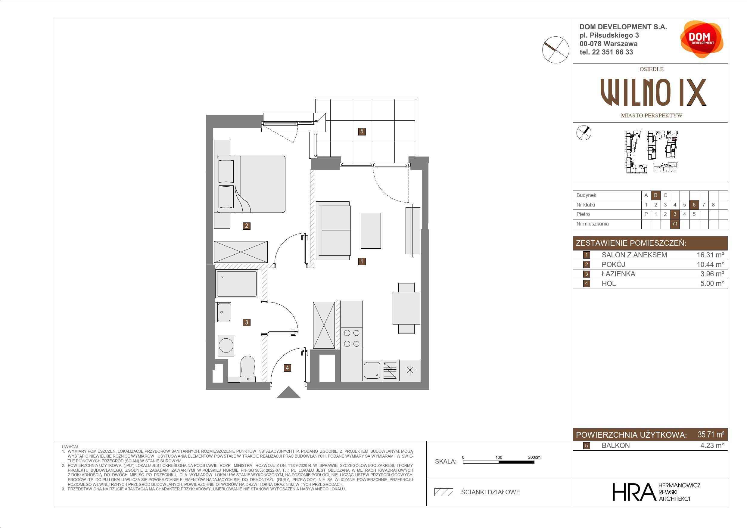 OSIEDLE WILNO – inwestycja Dom Development - lokal B 71, budynek B