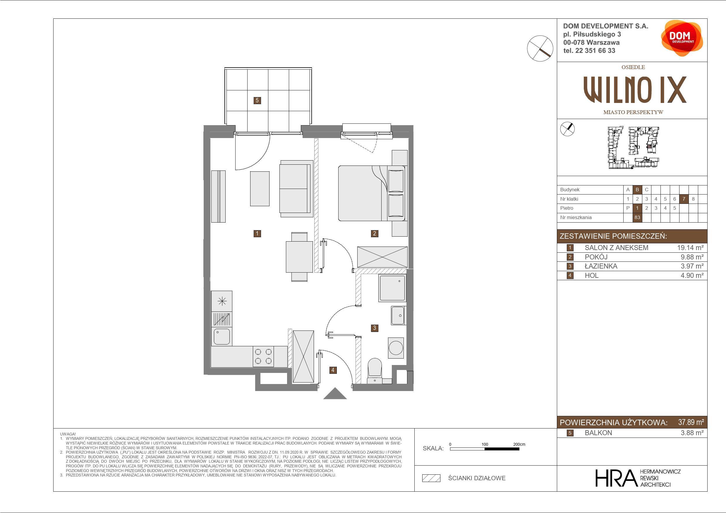 OSIEDLE WILNO – inwestycja Dom Development - lokal B 83, budynek B
