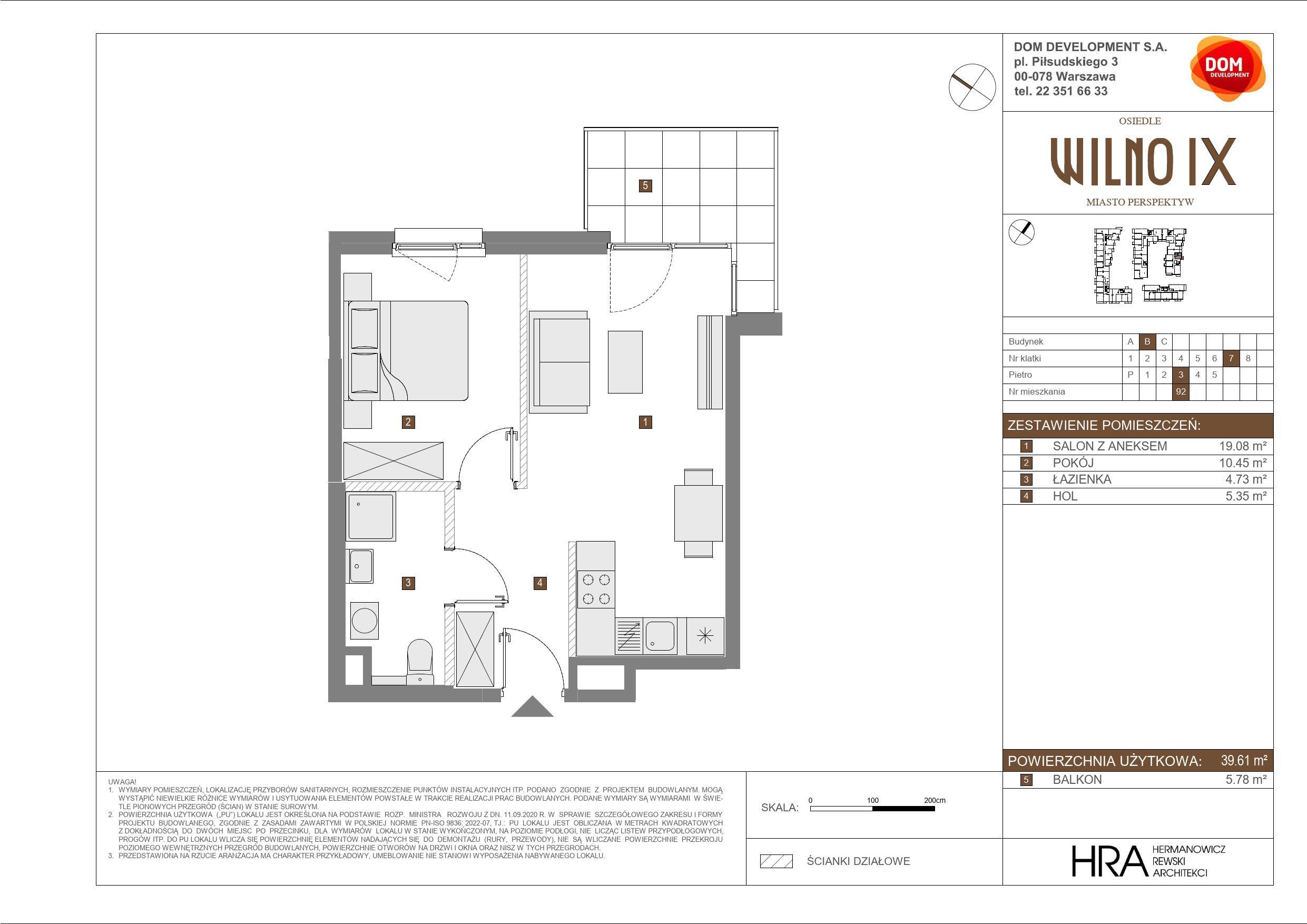 OSIEDLE WILNO – inwestycja Dom Development - lokal B 92, budynek B