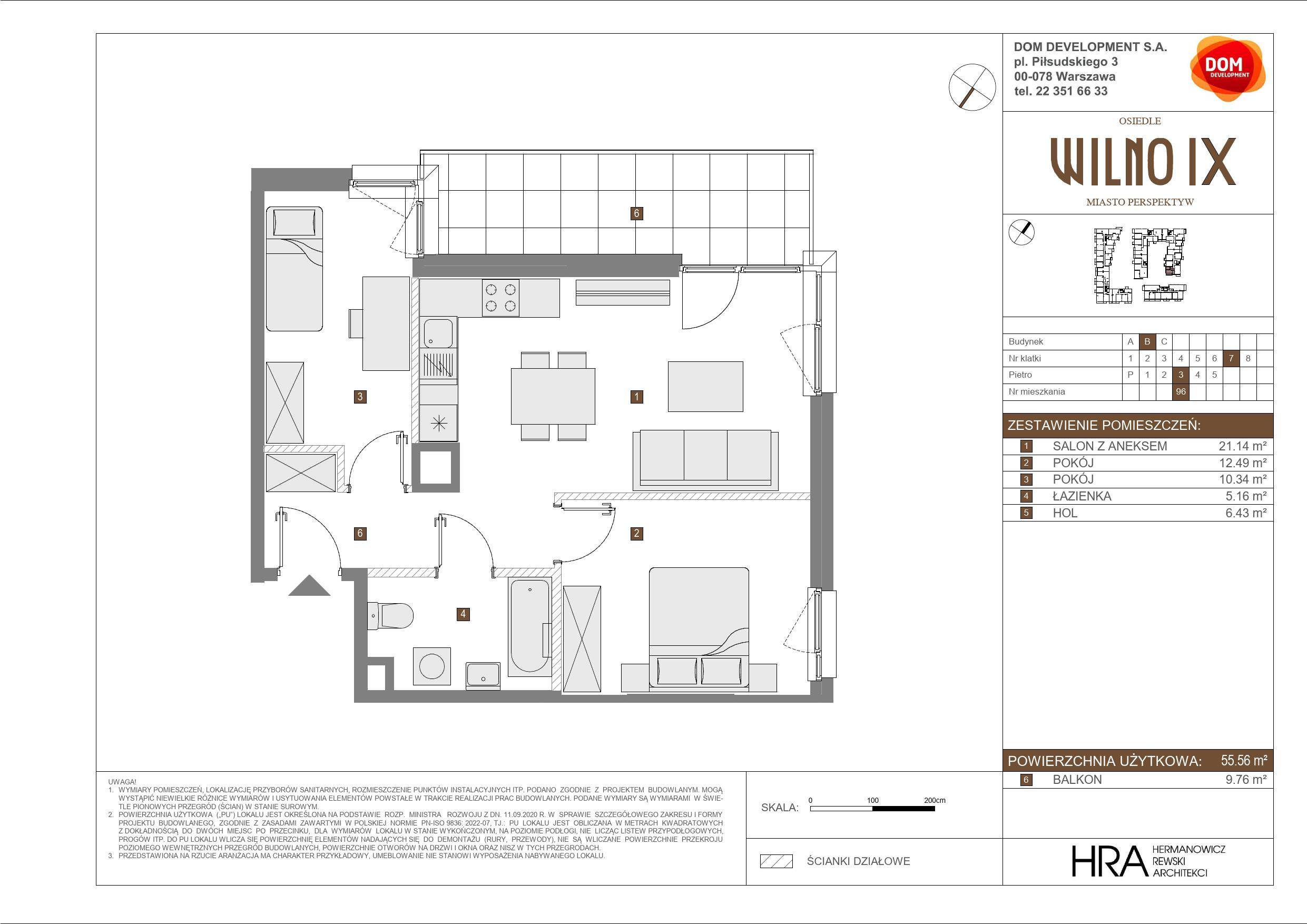 OSIEDLE WILNO – inwestycja Dom Development - lokal B 96, budynek B