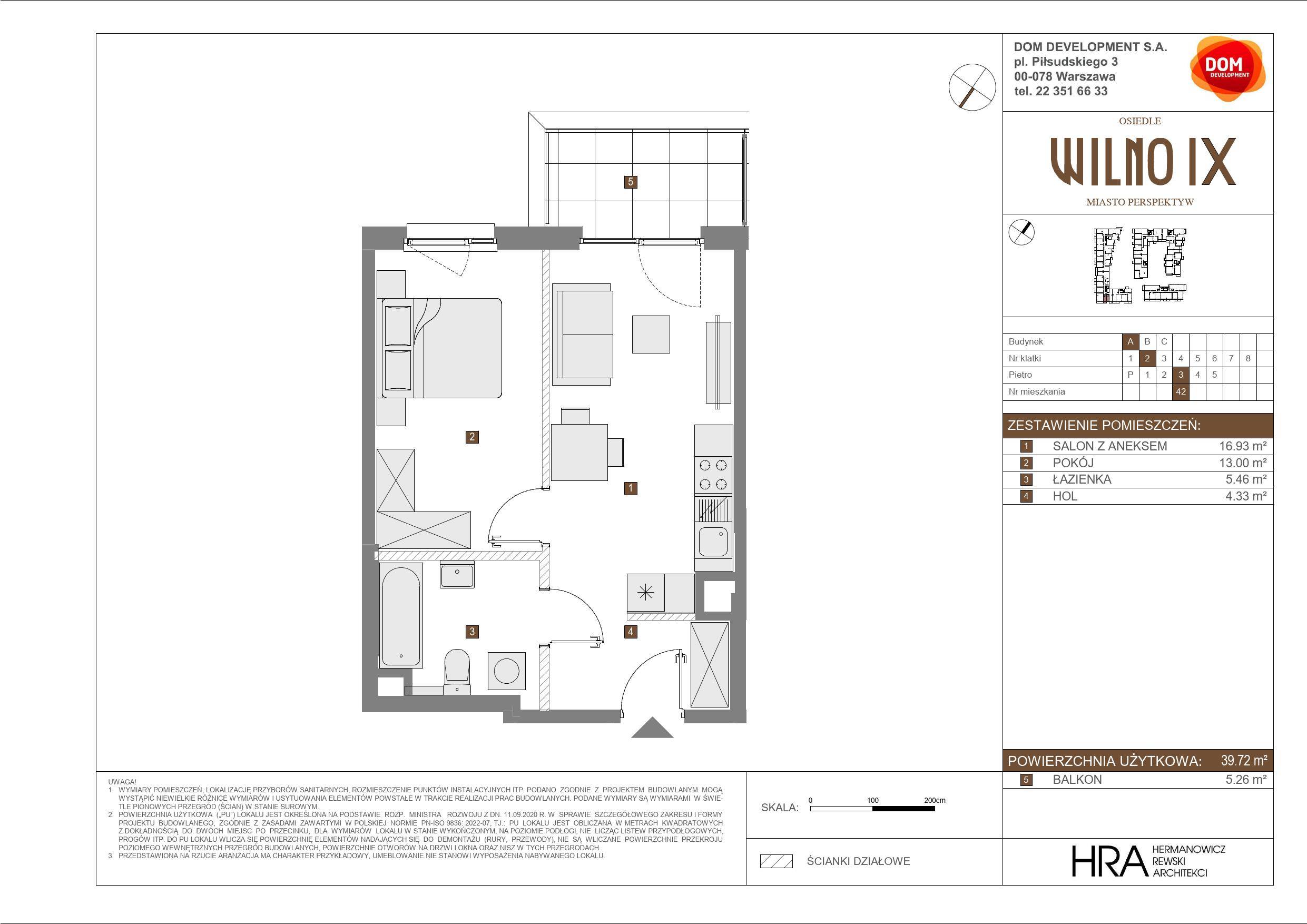 OSIEDLE WILNO – inwestycja Dom Development - lokal A 42, budynek A