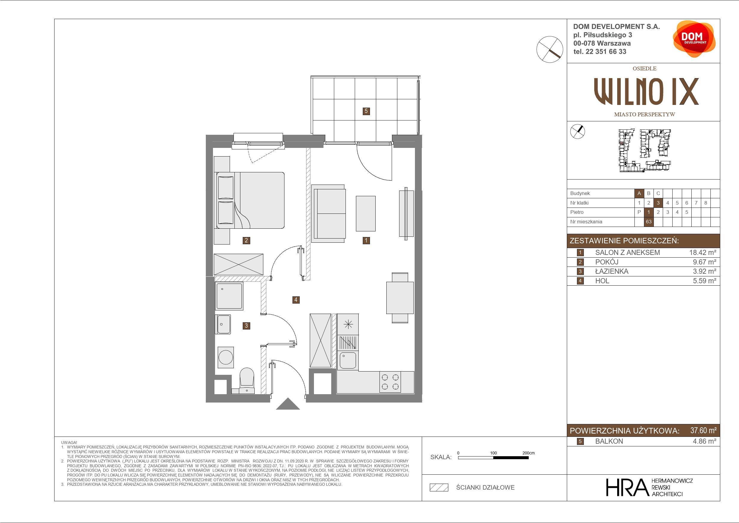 OSIEDLE WILNO – inwestycja Dom Development - lokal A 63, budynek A