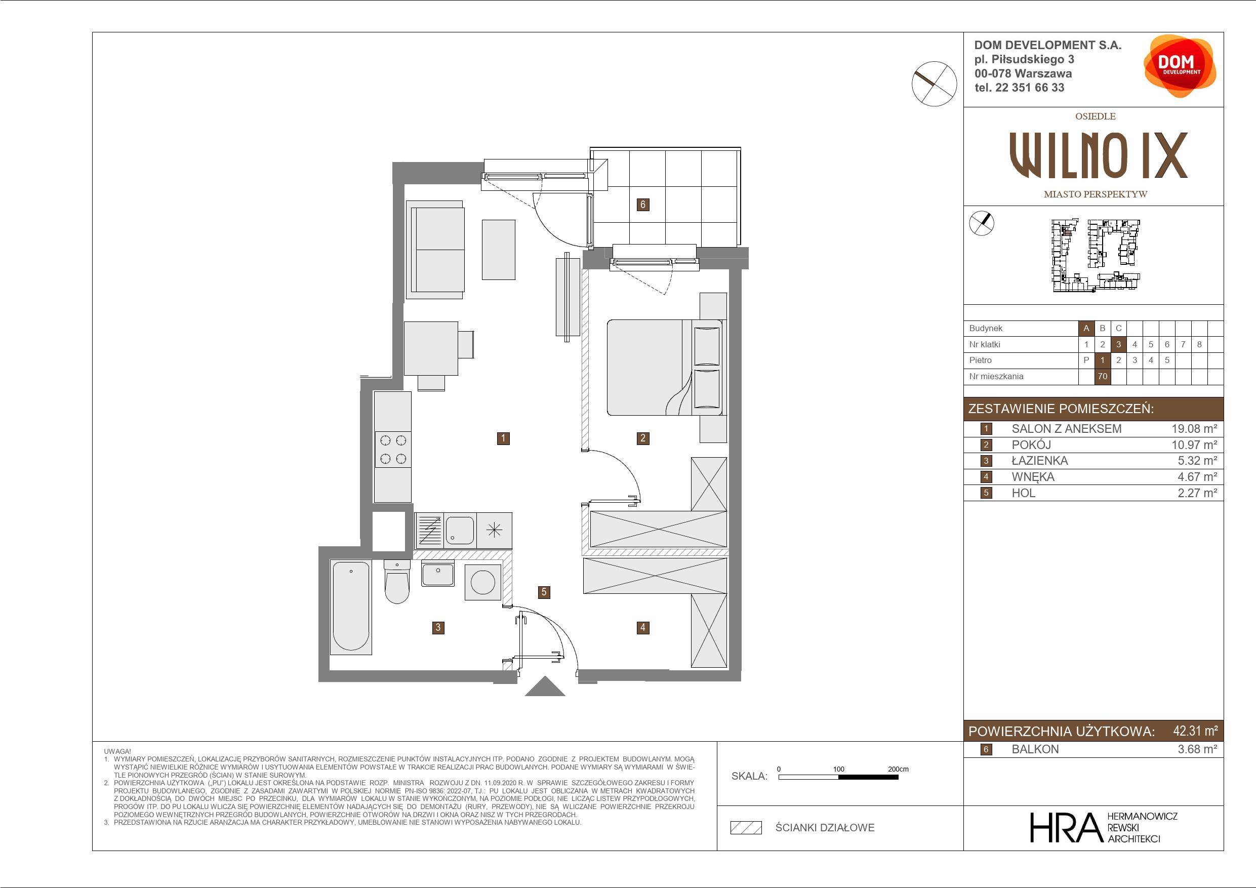 OSIEDLE WILNO – inwestycja Dom Development - lokal A 70, budynek A