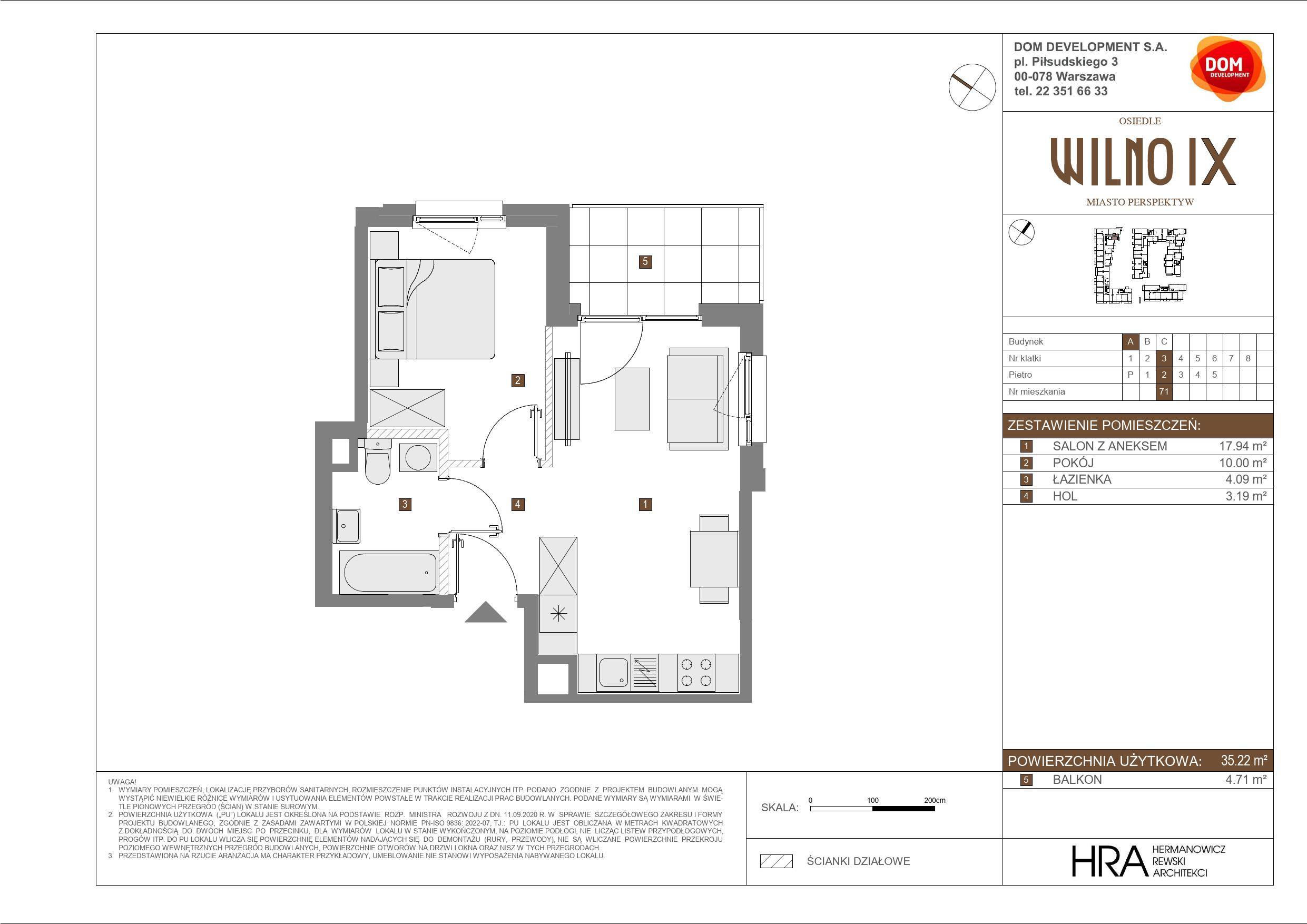 OSIEDLE WILNO – inwestycja Dom Development - lokal A 71, budynek A