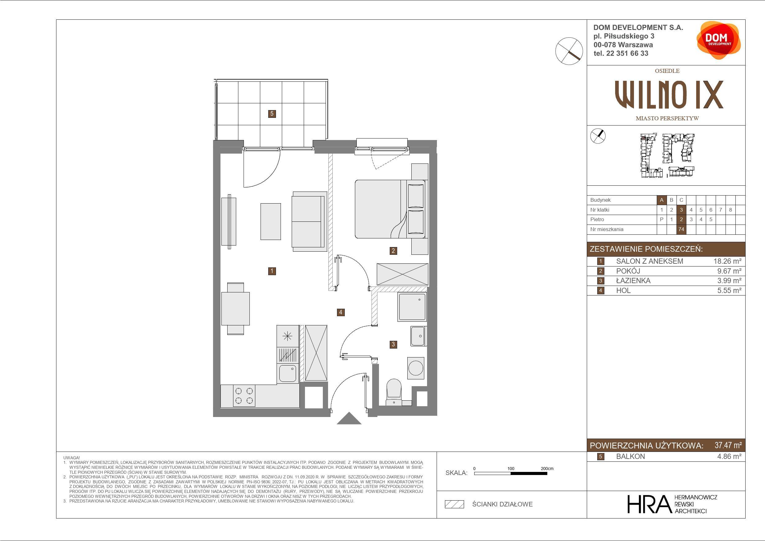 OSIEDLE WILNO – inwestycja Dom Development - lokal A 74, budynek A
