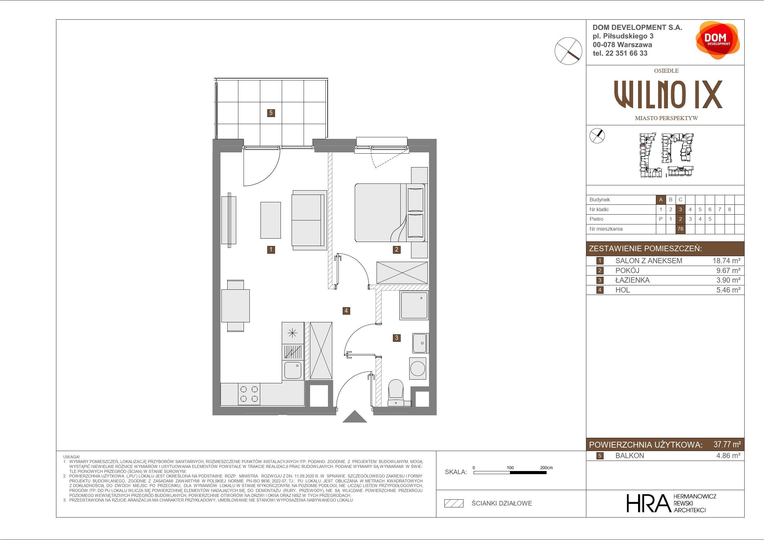 OSIEDLE WILNO – inwestycja Dom Development - lokal A 76, budynek A