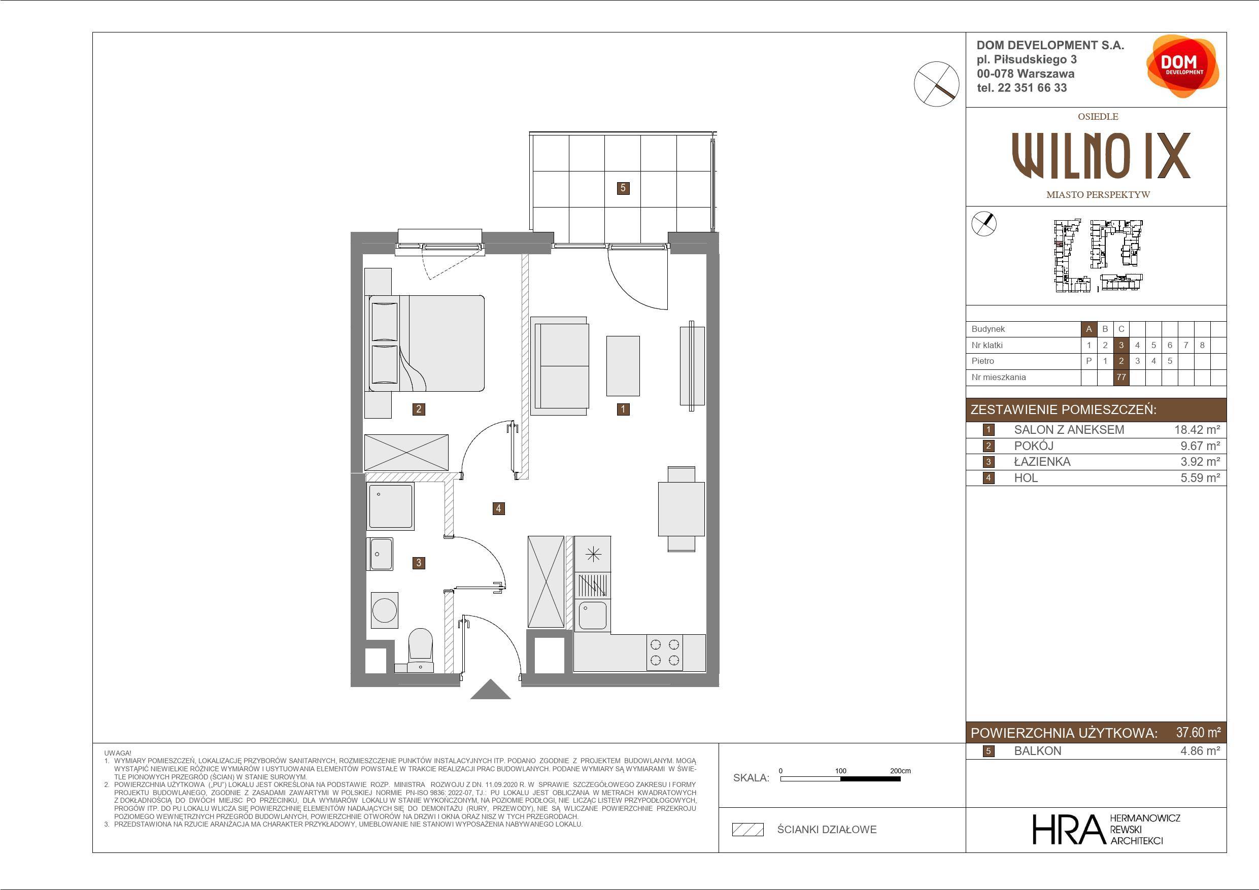 OSIEDLE WILNO – inwestycja Dom Development - lokal A 77, budynek A