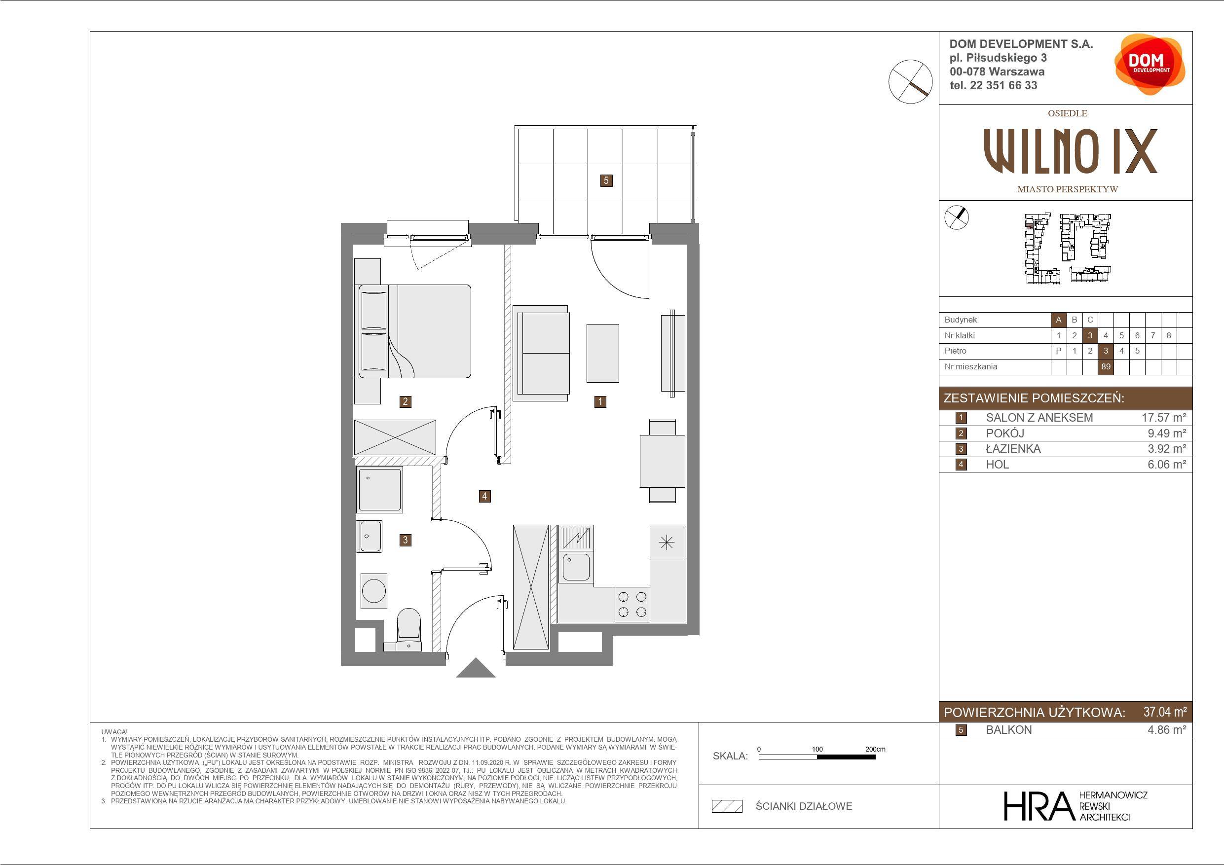 OSIEDLE WILNO – inwestycja Dom Development - lokal A 89, budynek A