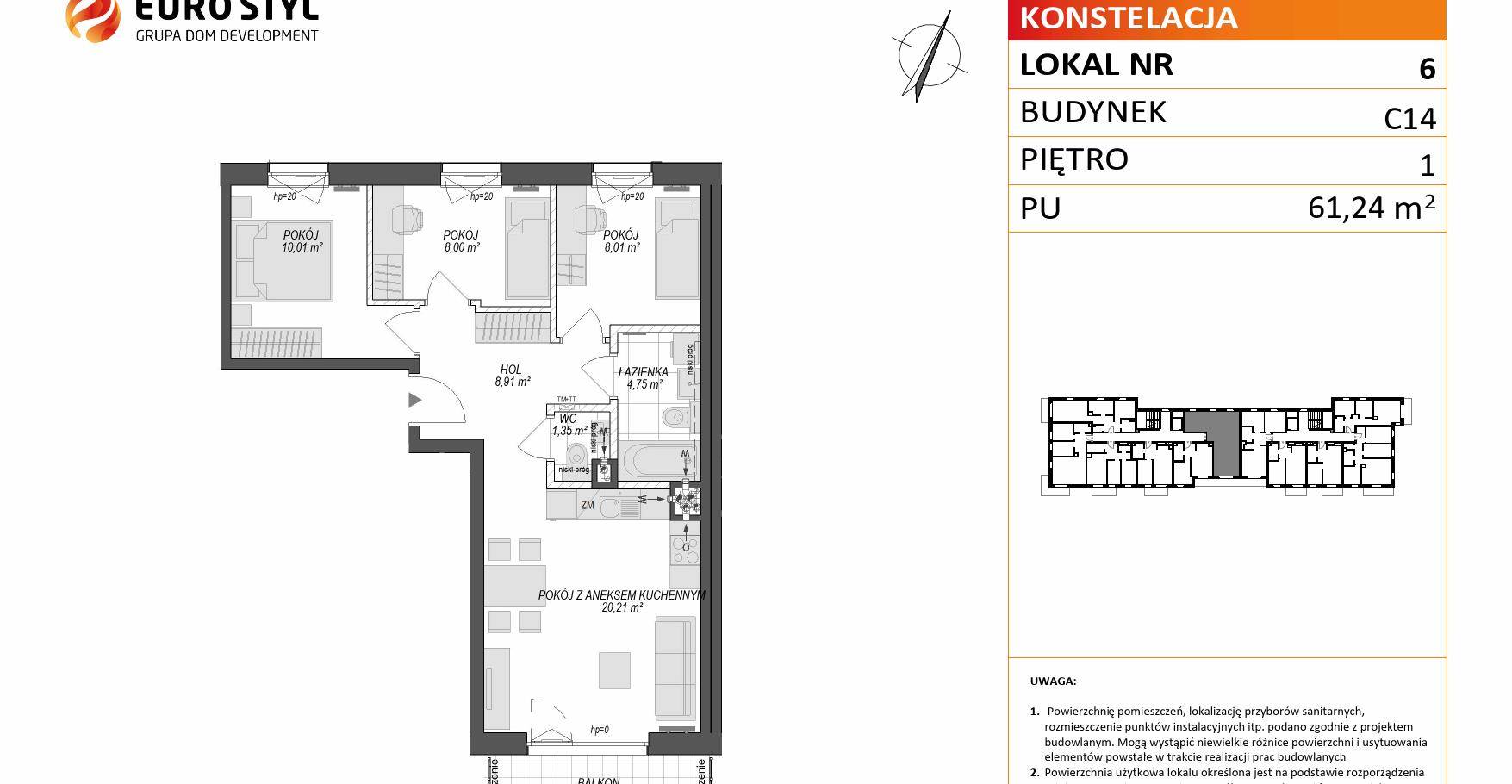 KONSTELACJA – inwestycja Dom Development - lokal C14 6, budynek C14