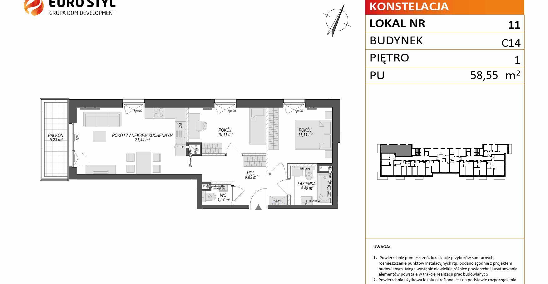 KONSTELACJA – inwestycja Dom Development - lokal C14 11, budynek C14