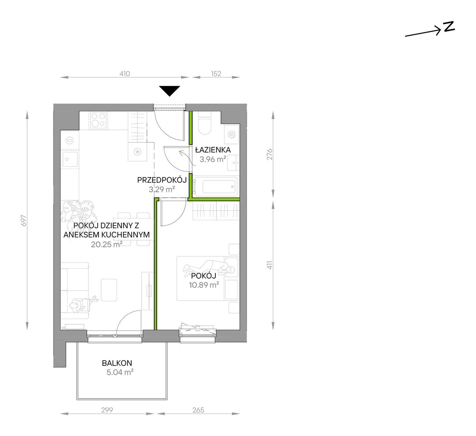 Południe Vita – inwestycja Develia - lokal B6.01.22, budynek Etap IV