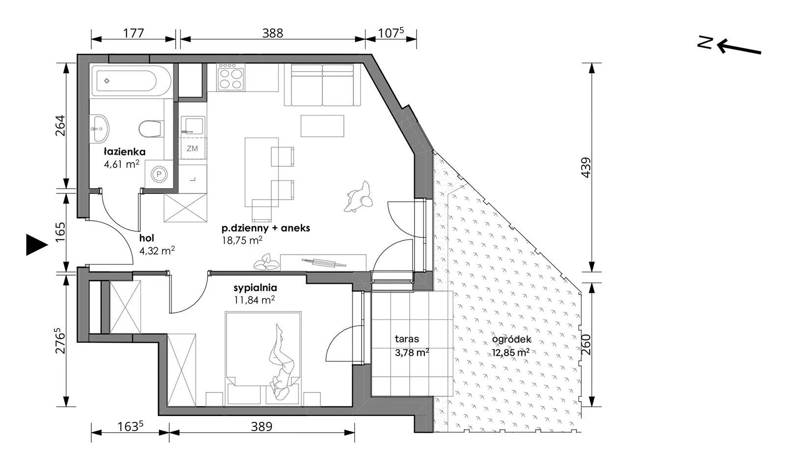 Trzcinowa Vita – inwestycja Develia - lokal 18A/001, budynek Etap I