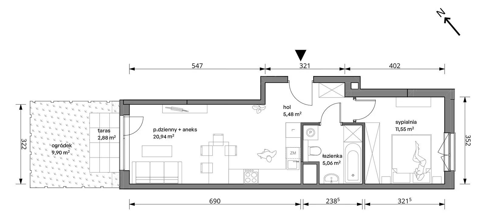 Trzcinowa Vita – inwestycja Develia - lokal 18A/009, budynek Etap I