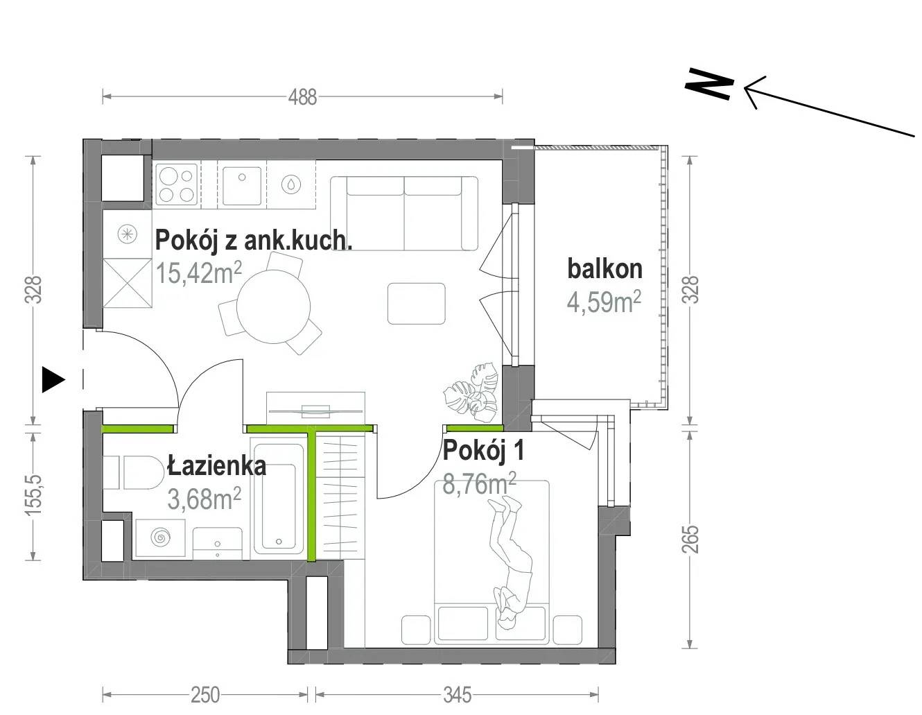 Głębocka Vita – inwestycja Develia - lokal B.A.3.01, budynek Etap I