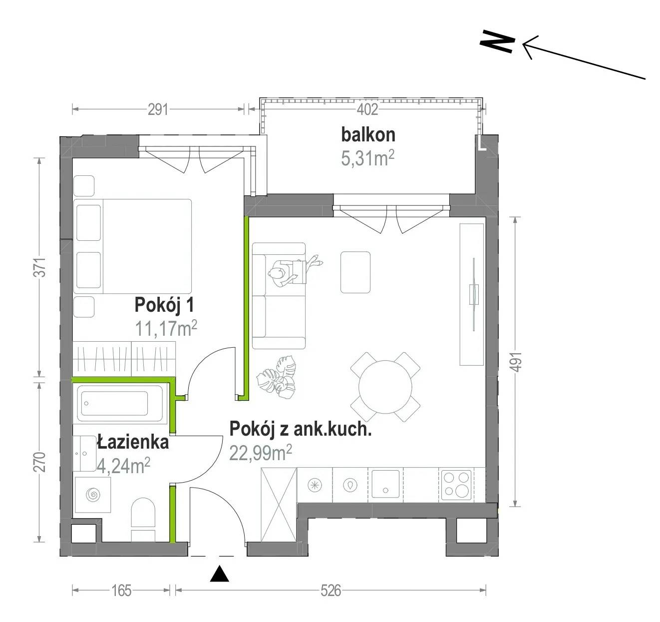 Głębocka Vita – inwestycja Develia - lokal B.A.1.08, budynek Etap I