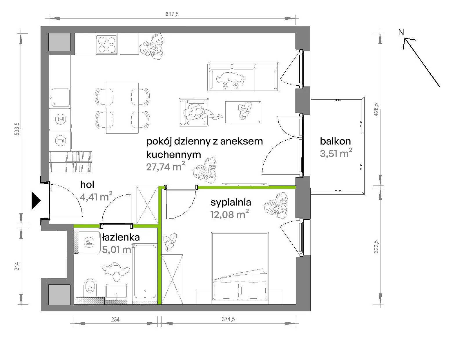 Ptasia Vita – inwestycja Develia - lokal AA.02.02, budynek Etap I