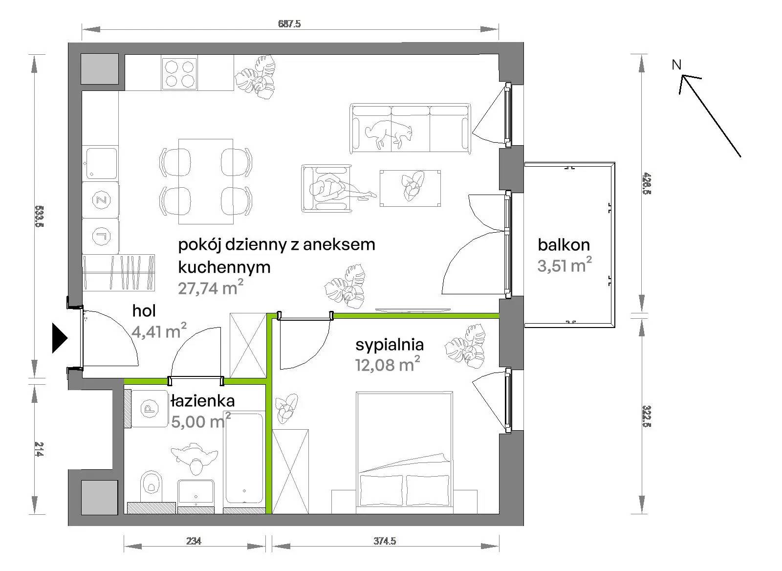 Ptasia Vita – inwestycja Develia - lokal AA.04.02, budynek Etap I