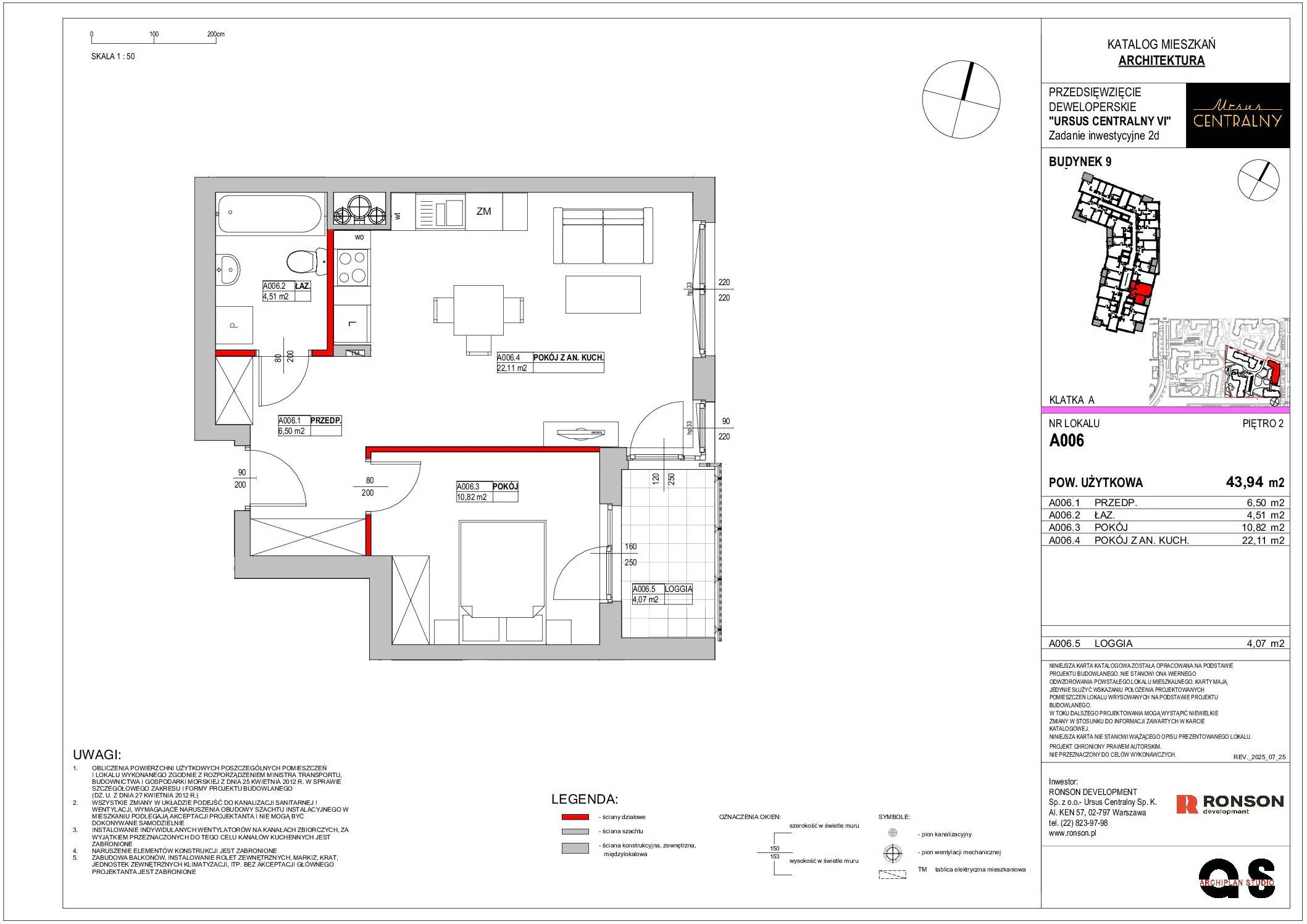 Ursus Centralny – inwestycja Ronson - lokal A006, budynek 9