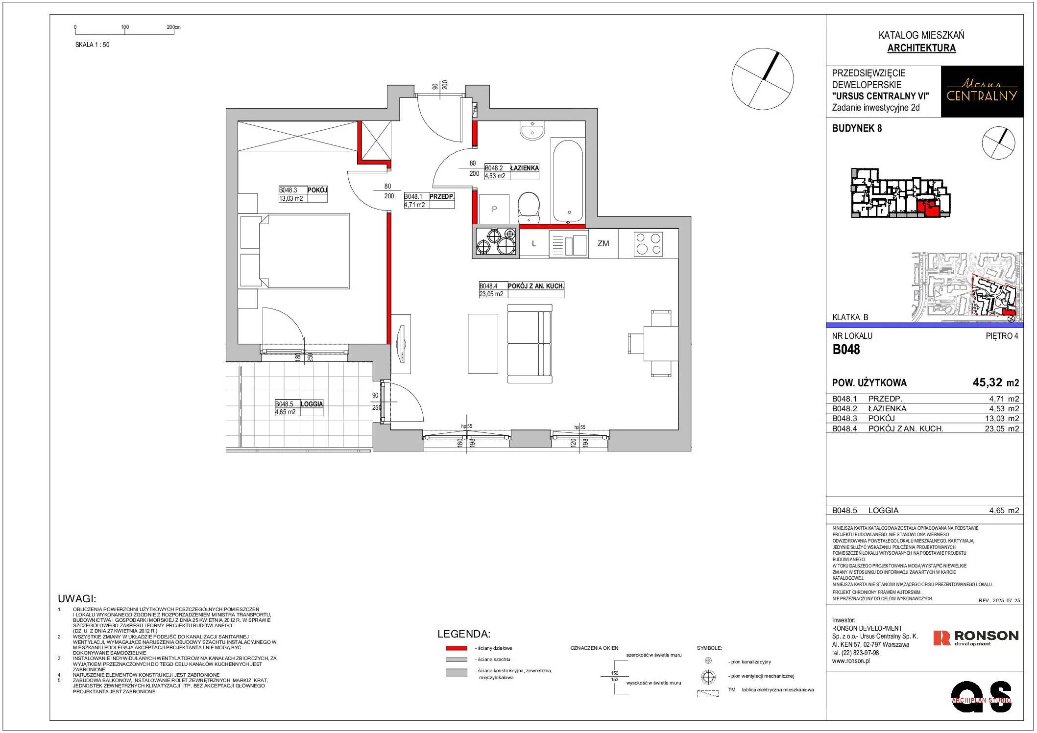 Ursus Centralny – inwestycja Ronson - lokal B048, budynek 8