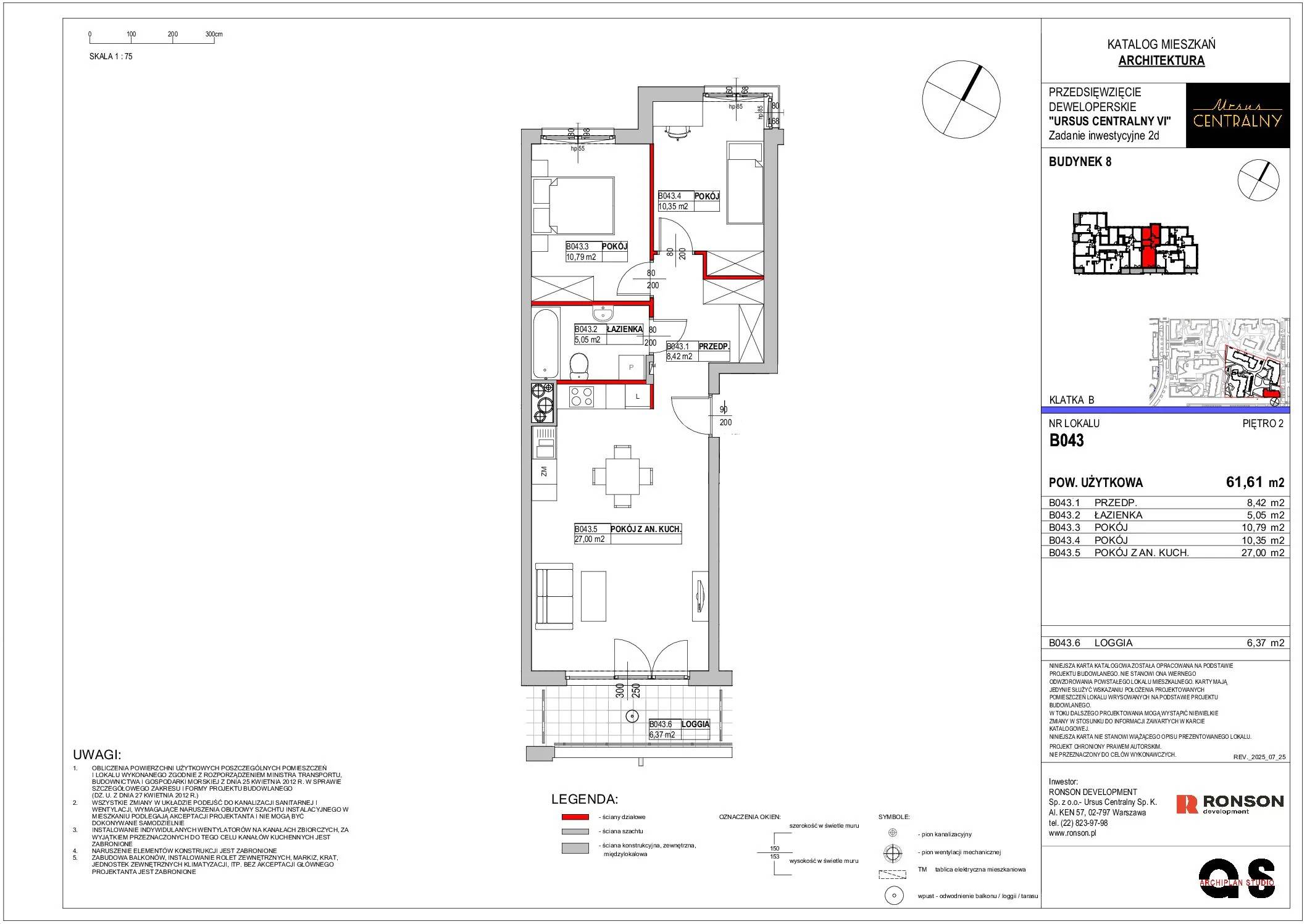 Ursus Centralny – inwestycja Ronson - lokal B043, budynek 8