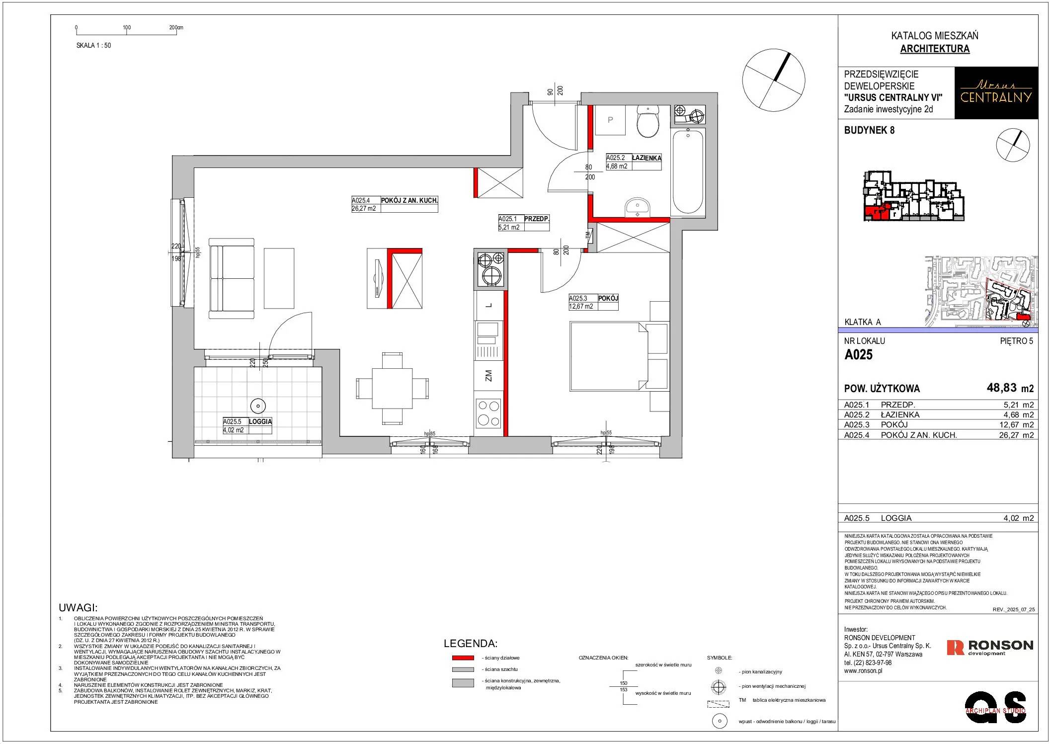 Ursus Centralny – inwestycja Ronson - lokal A025, budynek 8