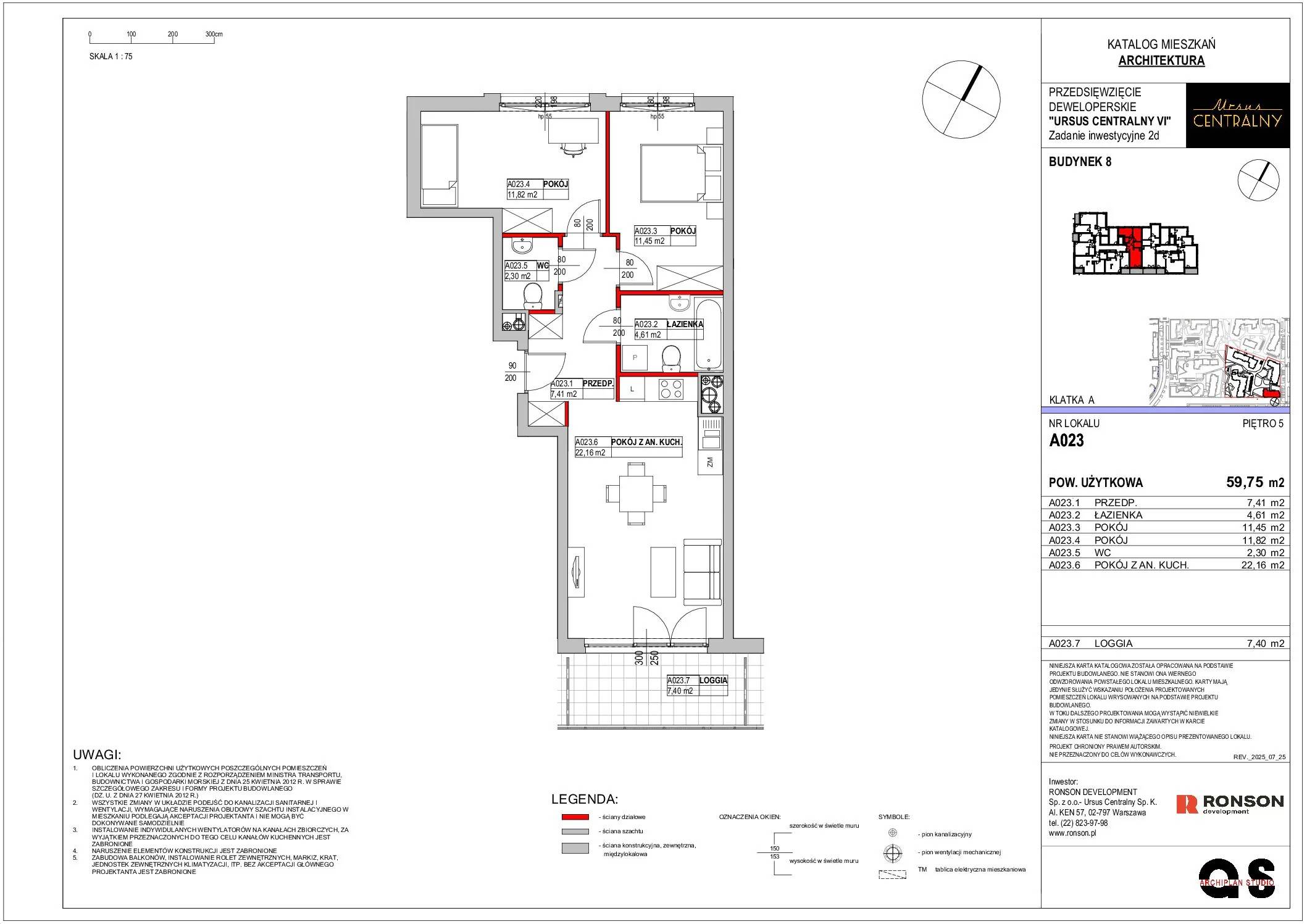 Ursus Centralny – inwestycja Ronson - lokal A023, budynek 8