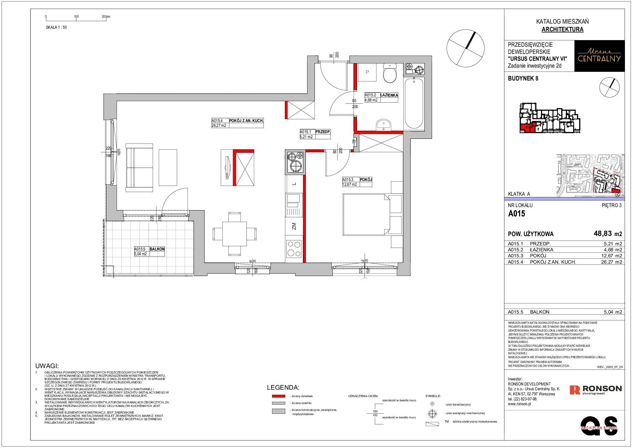 Ursus Centralny – inwestycja Ronson - lokal A015, budynek 8