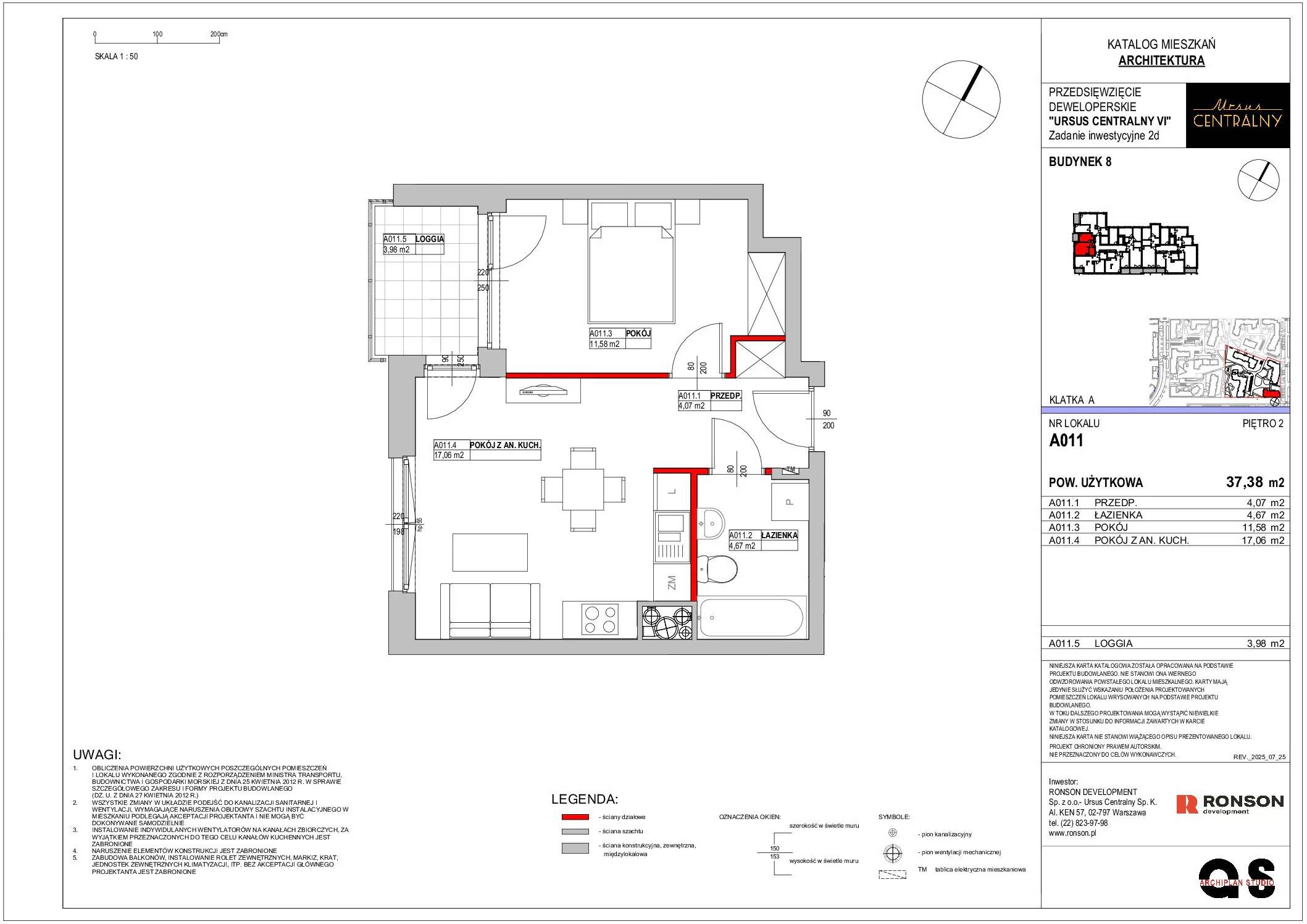 Ursus Centralny – inwestycja Ronson - lokal A011, budynek 8