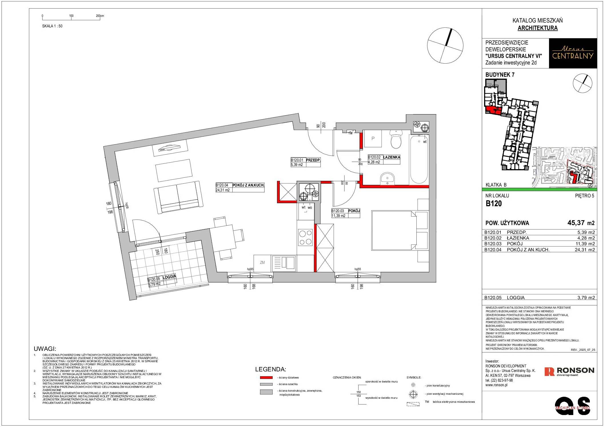 Ursus Centralny – inwestycja Ronson - lokal B120, budynek 7