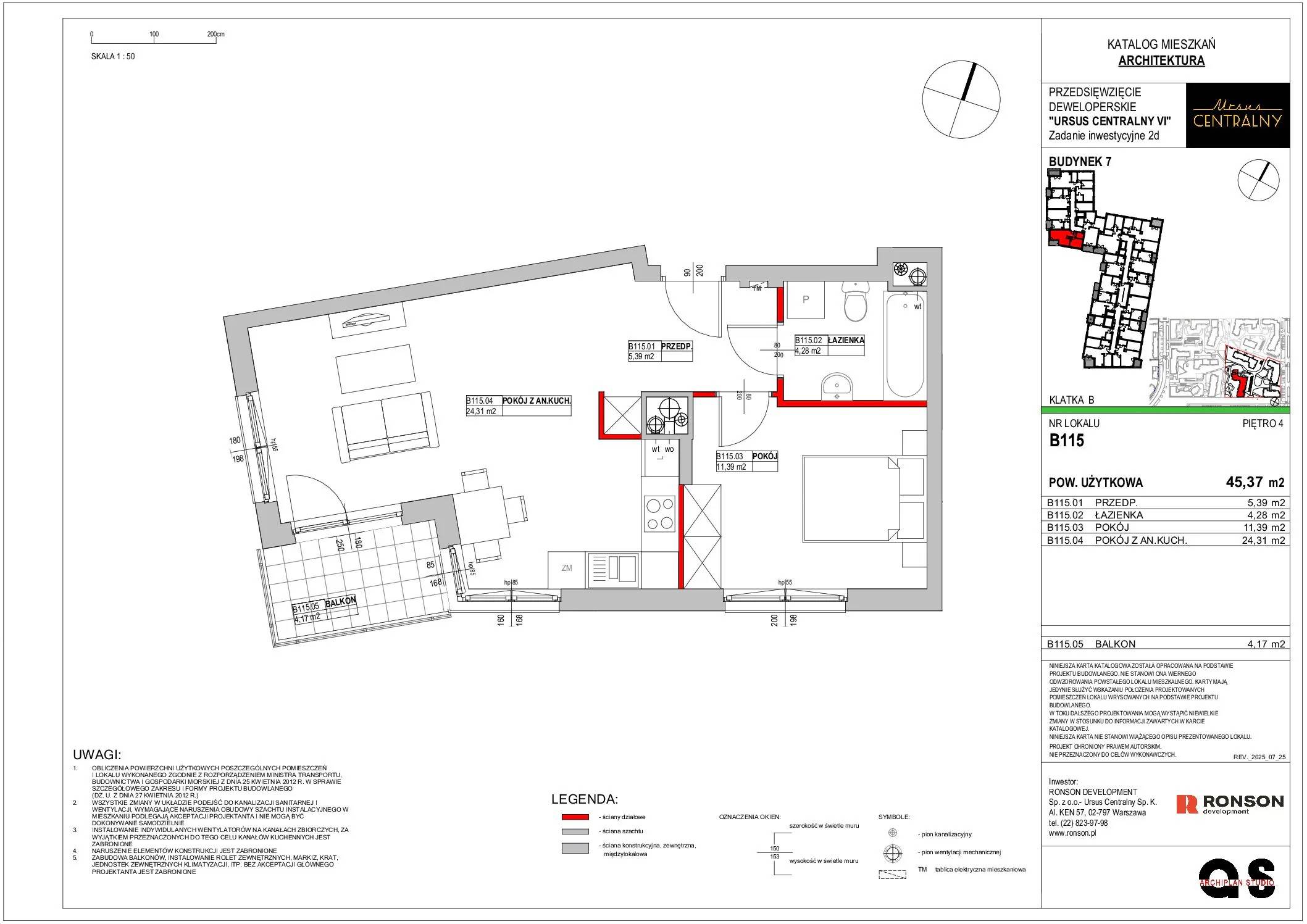 Ursus Centralny – inwestycja Ronson - lokal B115, budynek 7