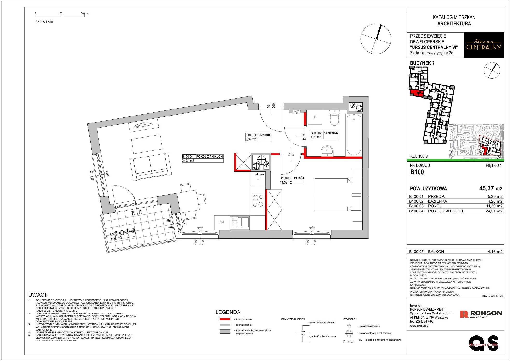 Ursus Centralny – inwestycja Ronson - lokal B100, budynek 7
