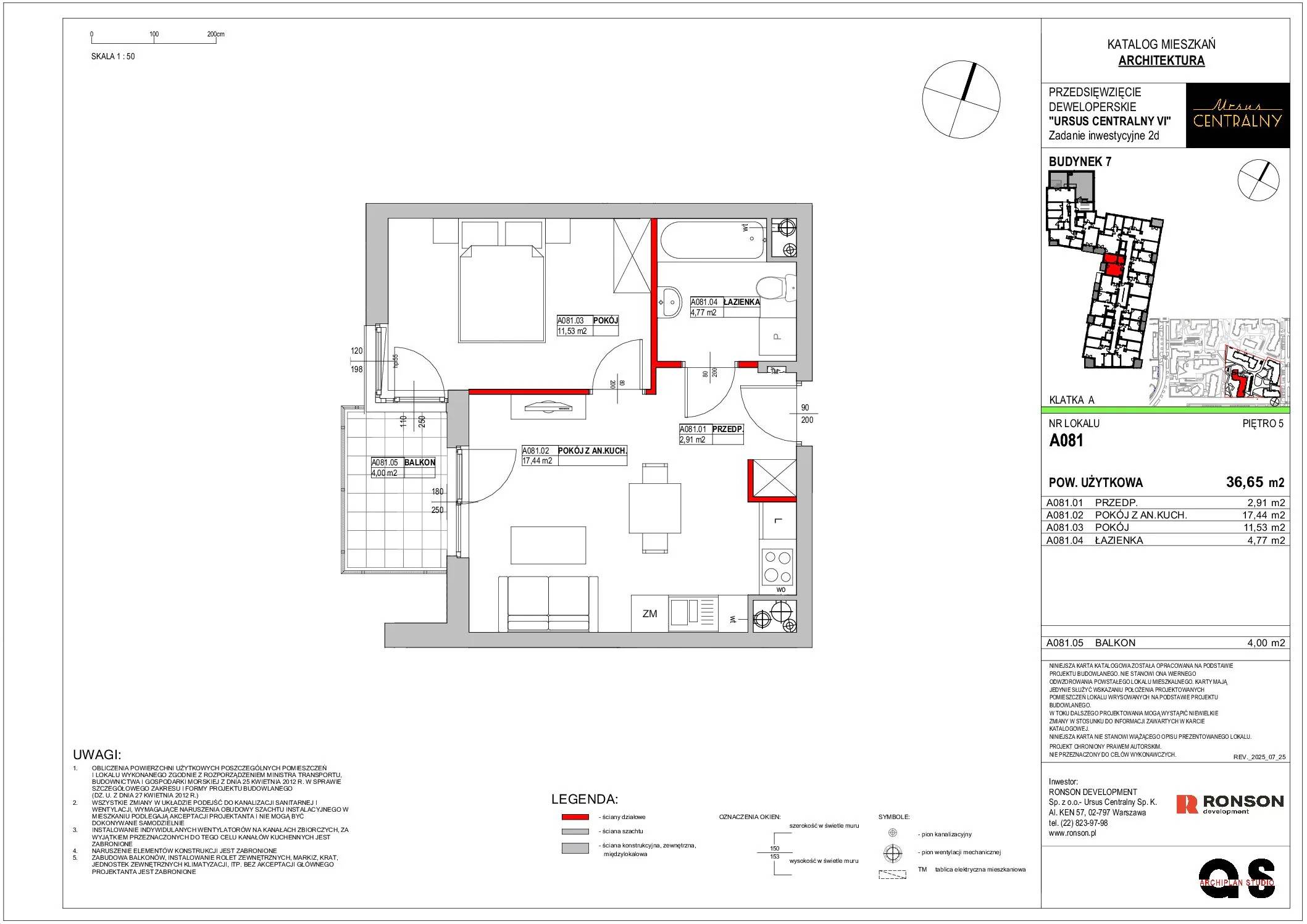 Ursus Centralny – inwestycja Ronson - lokal A081, budynek 7