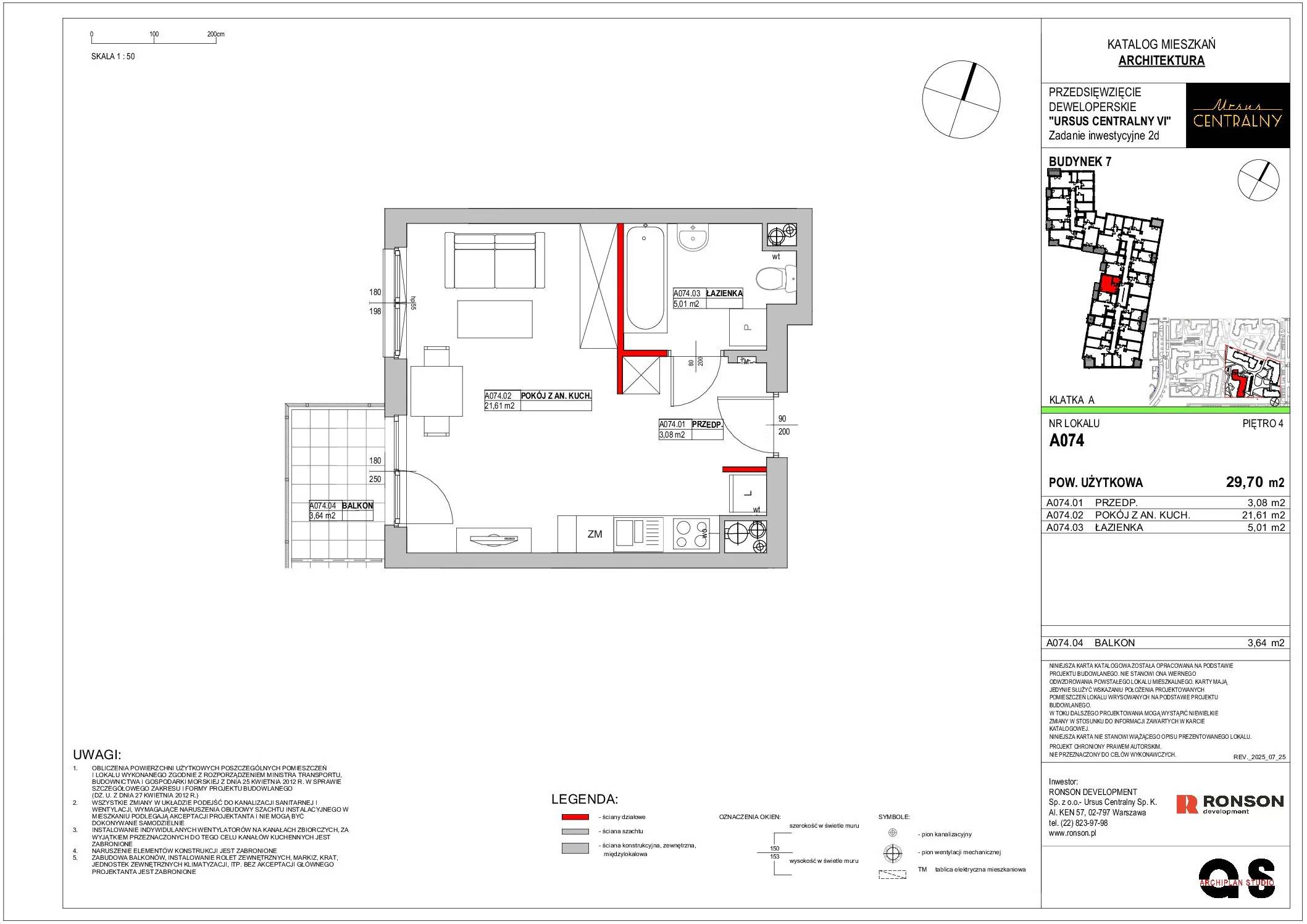 Ursus Centralny – inwestycja Ronson - lokal A074, budynek 7