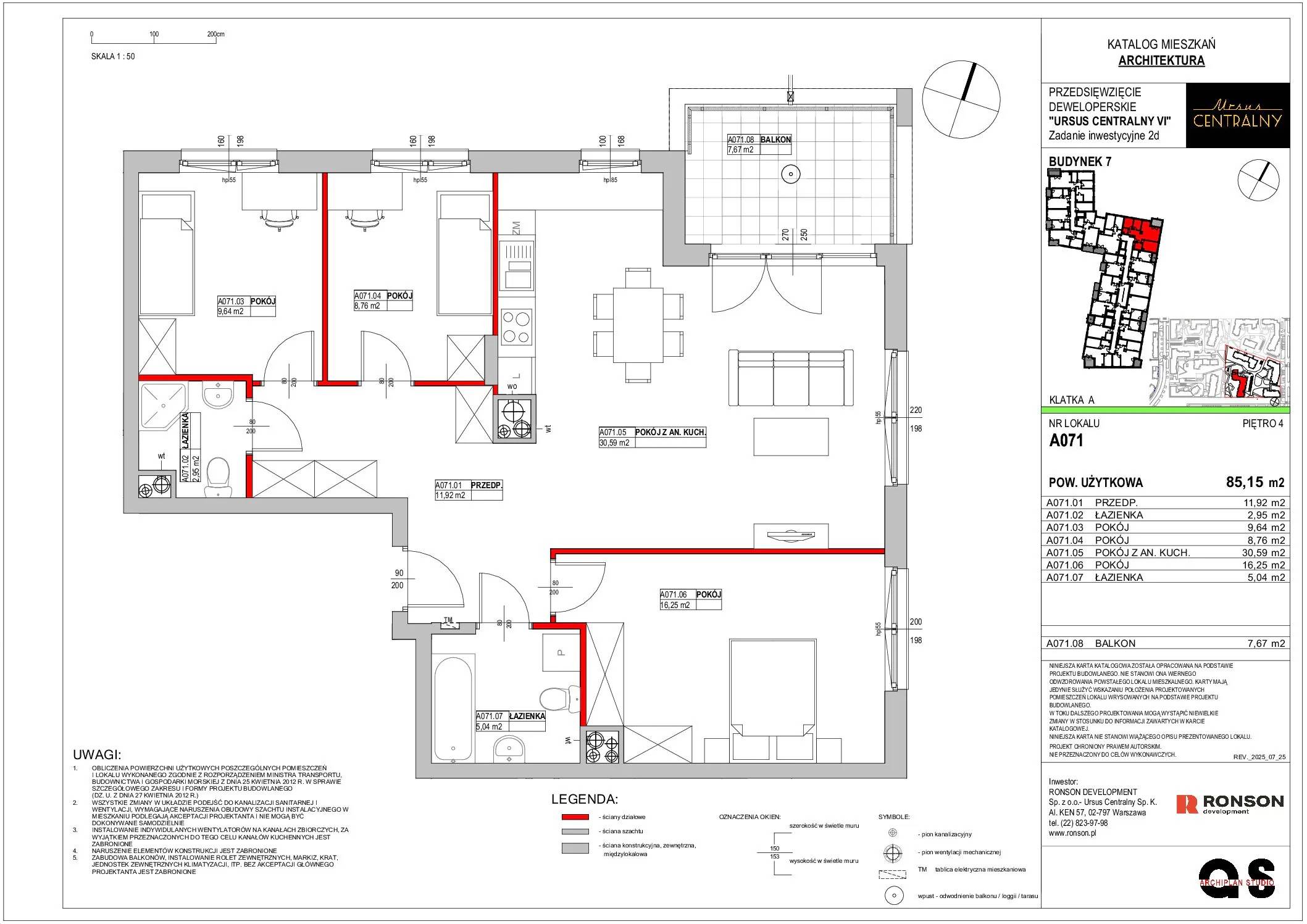 Ursus Centralny – inwestycja Ronson - lokal A071, budynek 7