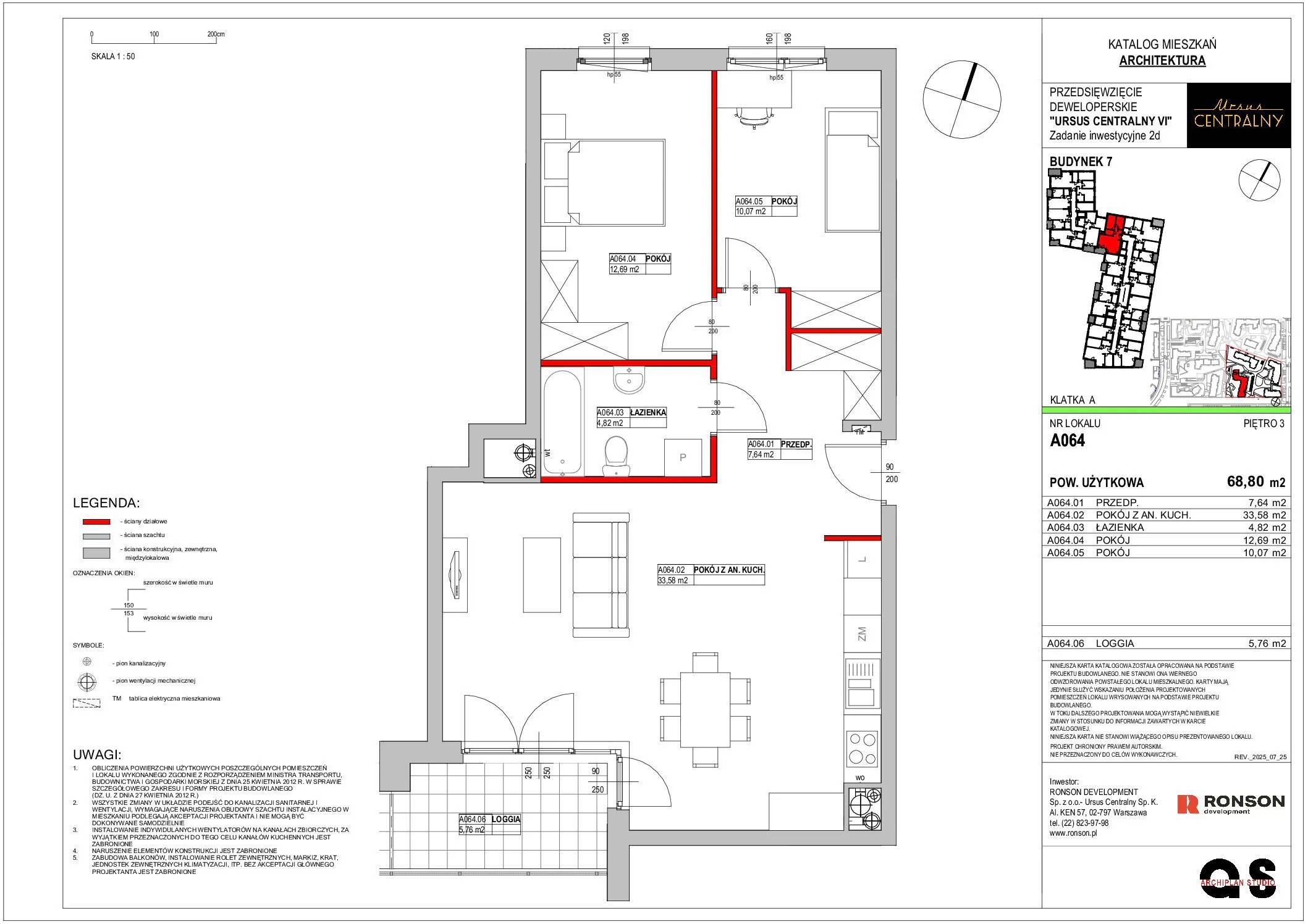 Ursus Centralny – inwestycja Ronson - lokal A064, budynek 7