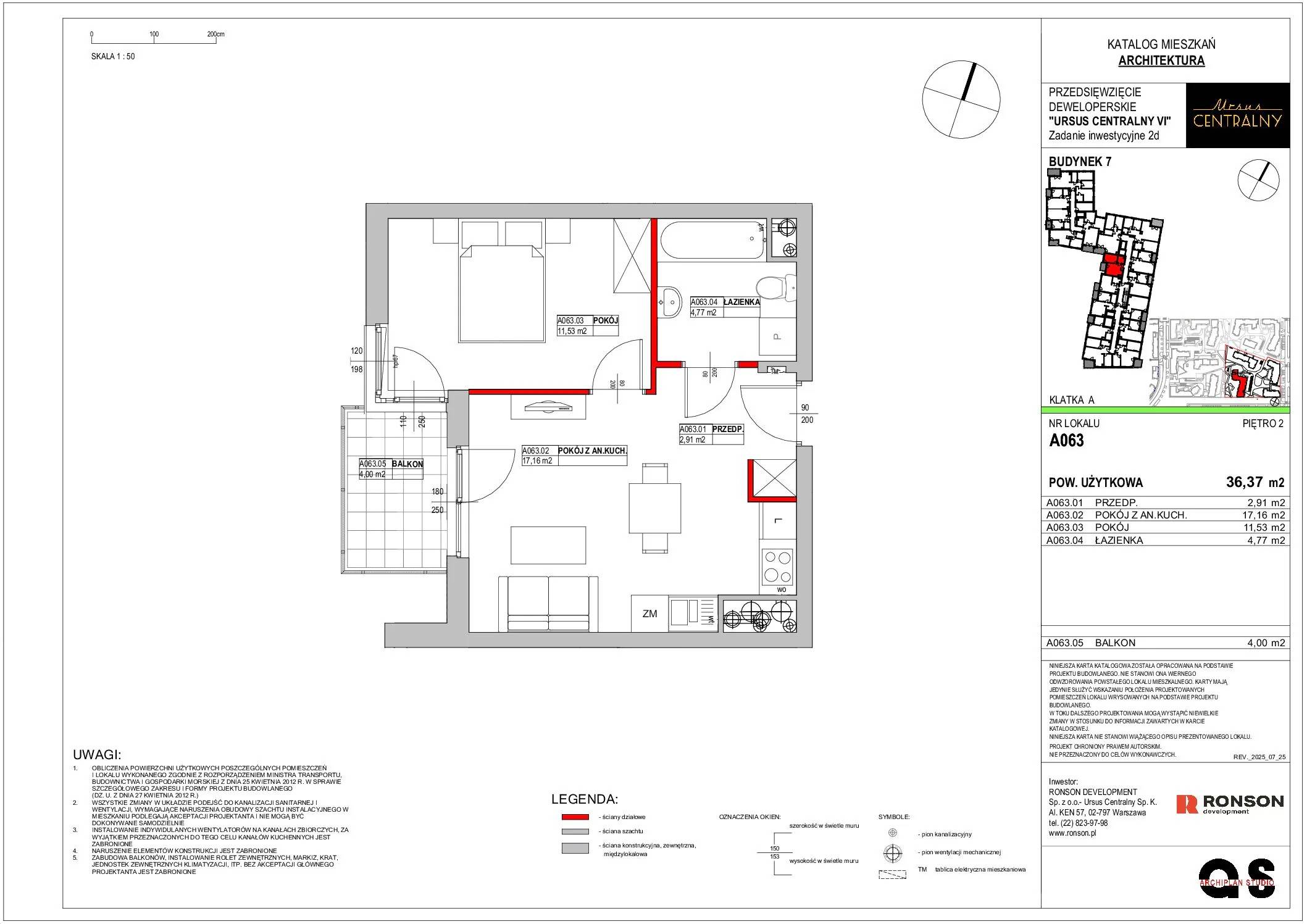Ursus Centralny – inwestycja Ronson - lokal A063, budynek 7