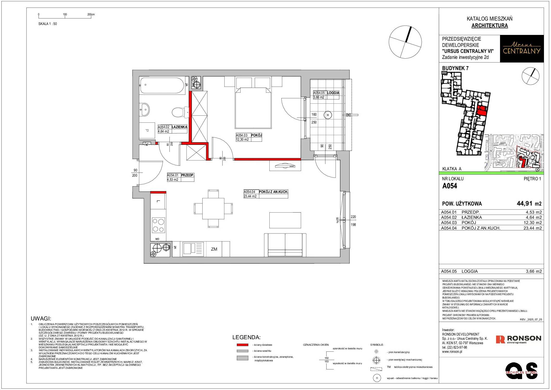 Ursus Centralny – inwestycja Ronson - lokal A054, budynek 7