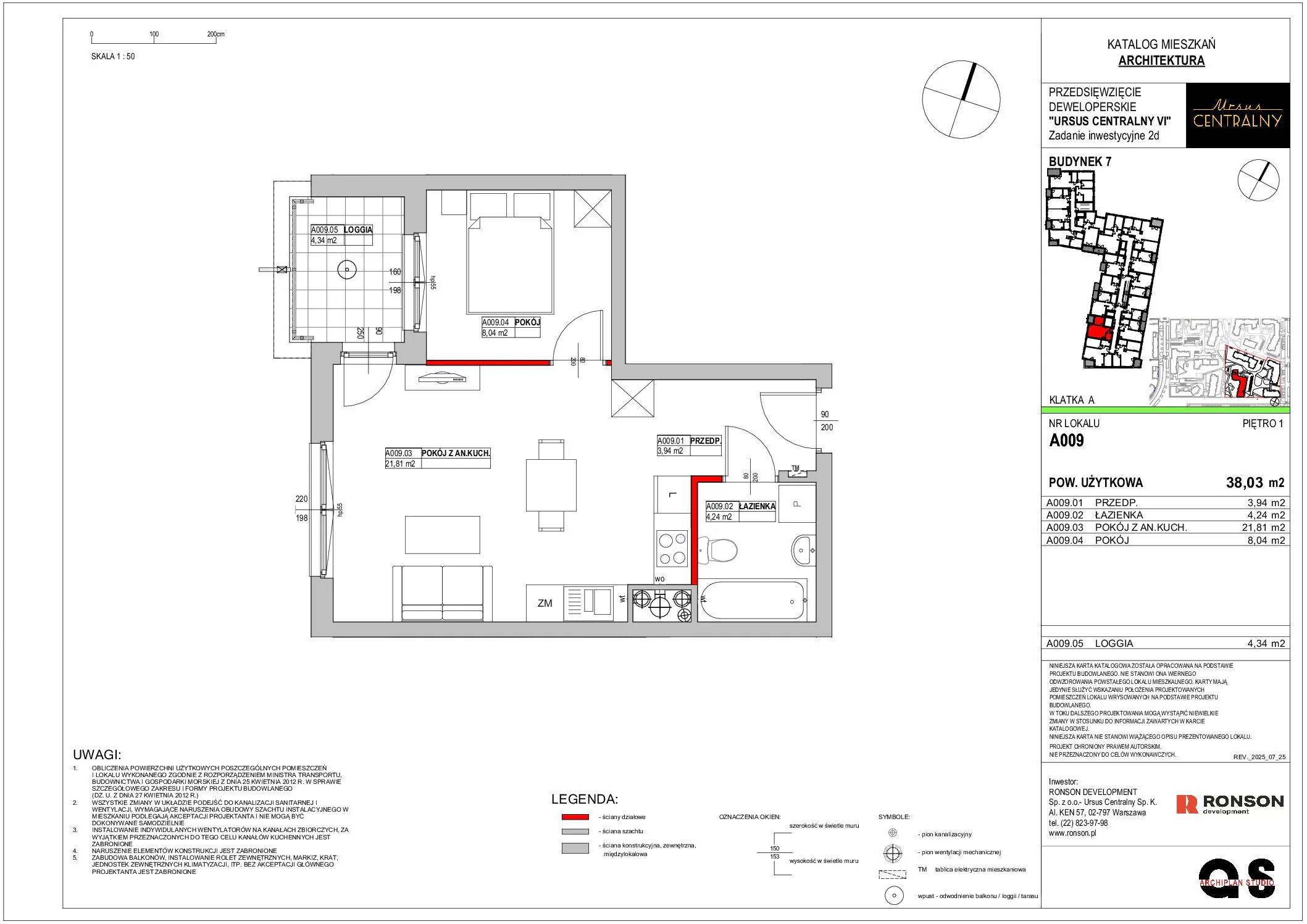 Ursus Centralny – inwestycja Ronson - lokal A009, budynek 7