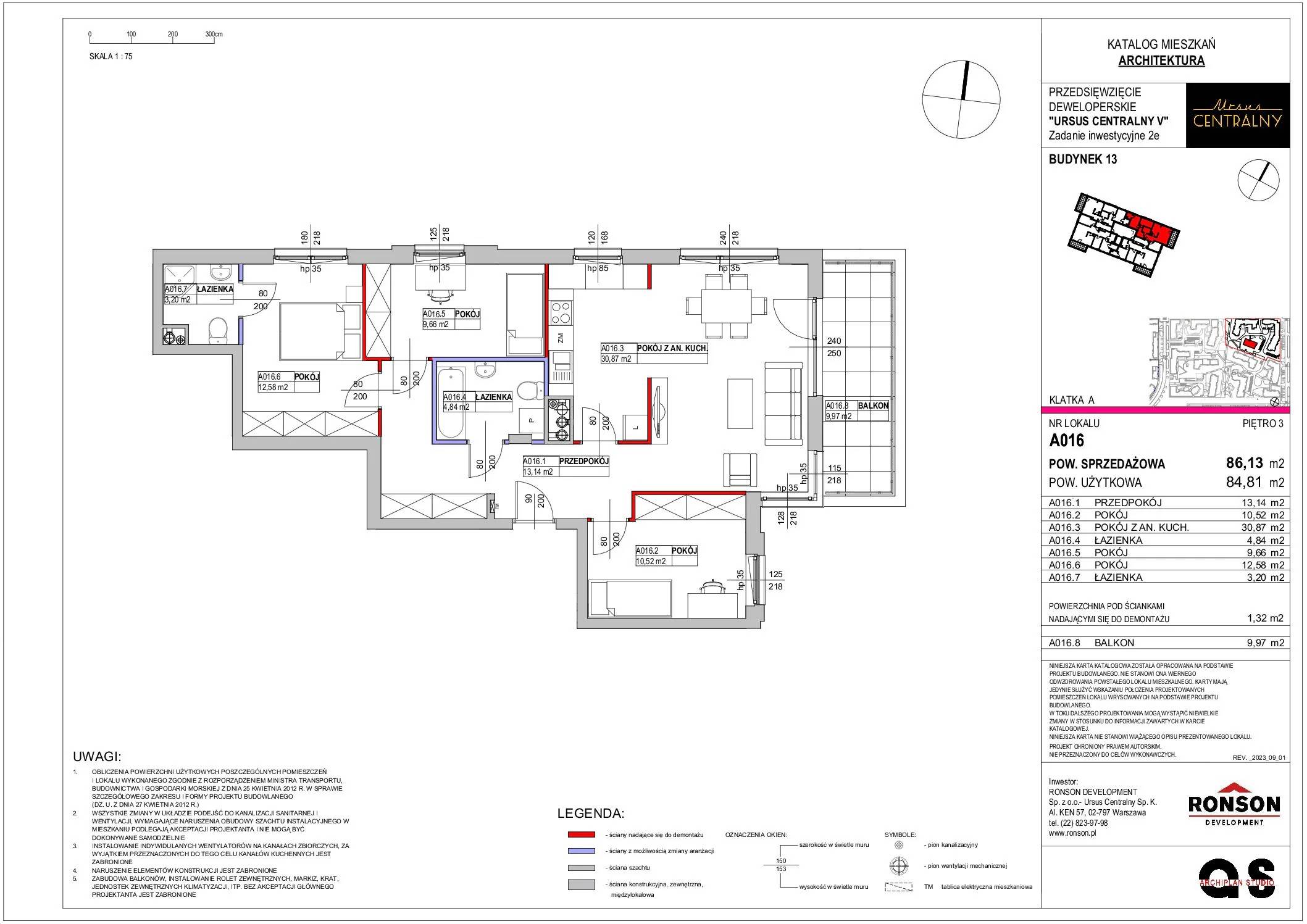Ursus Centralny – inwestycja Ronson - lokal A016, budynek 13