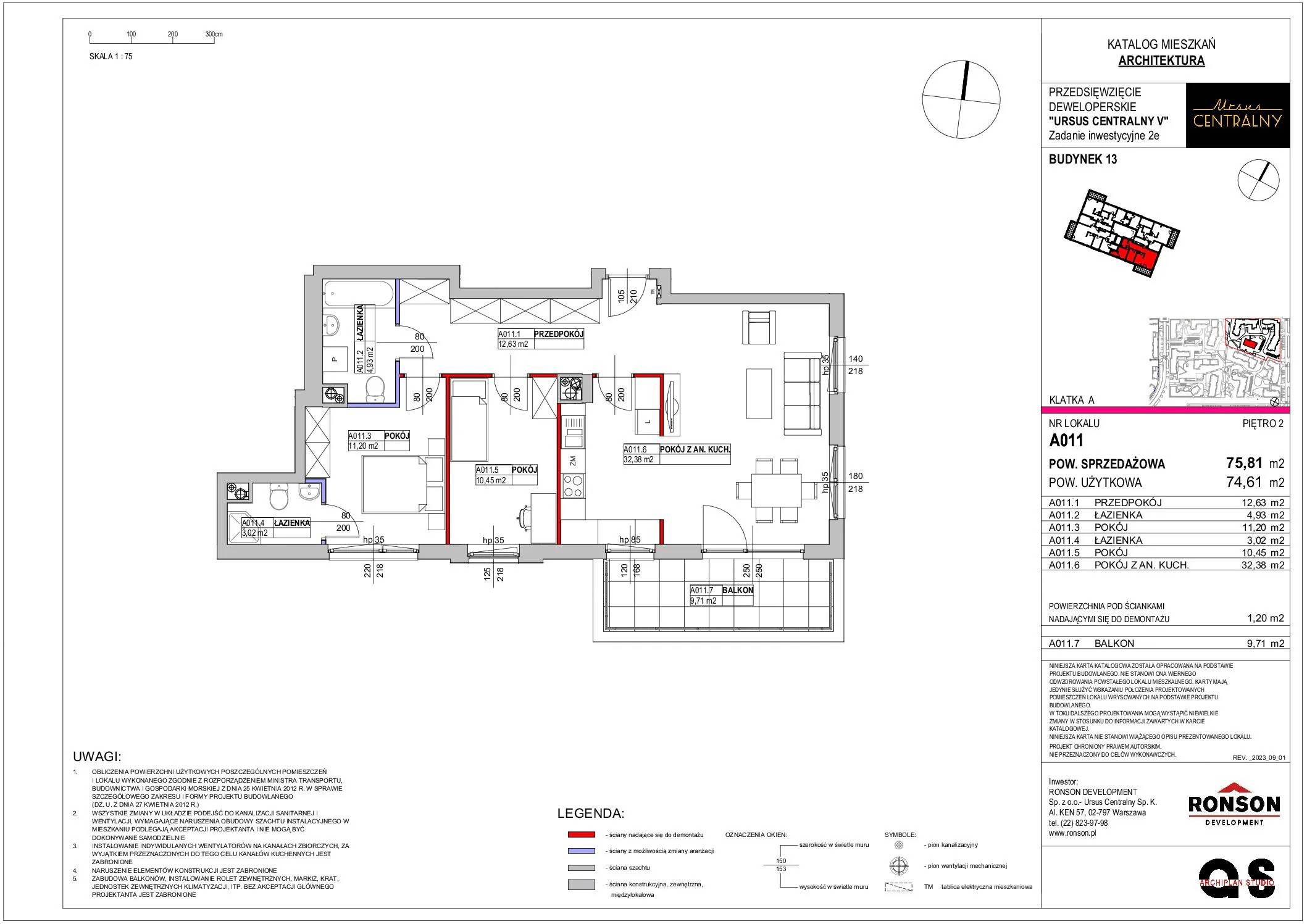 Ursus Centralny – inwestycja Ronson - lokal A011, budynek 13