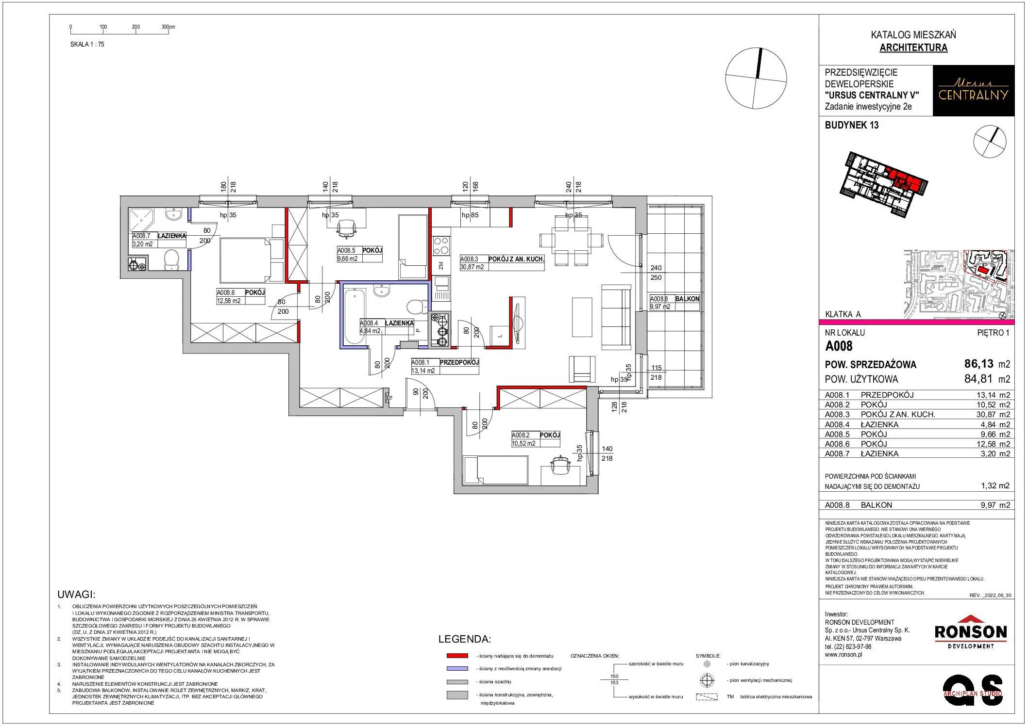 Ursus Centralny – inwestycja Ronson - lokal A008, budynek 13