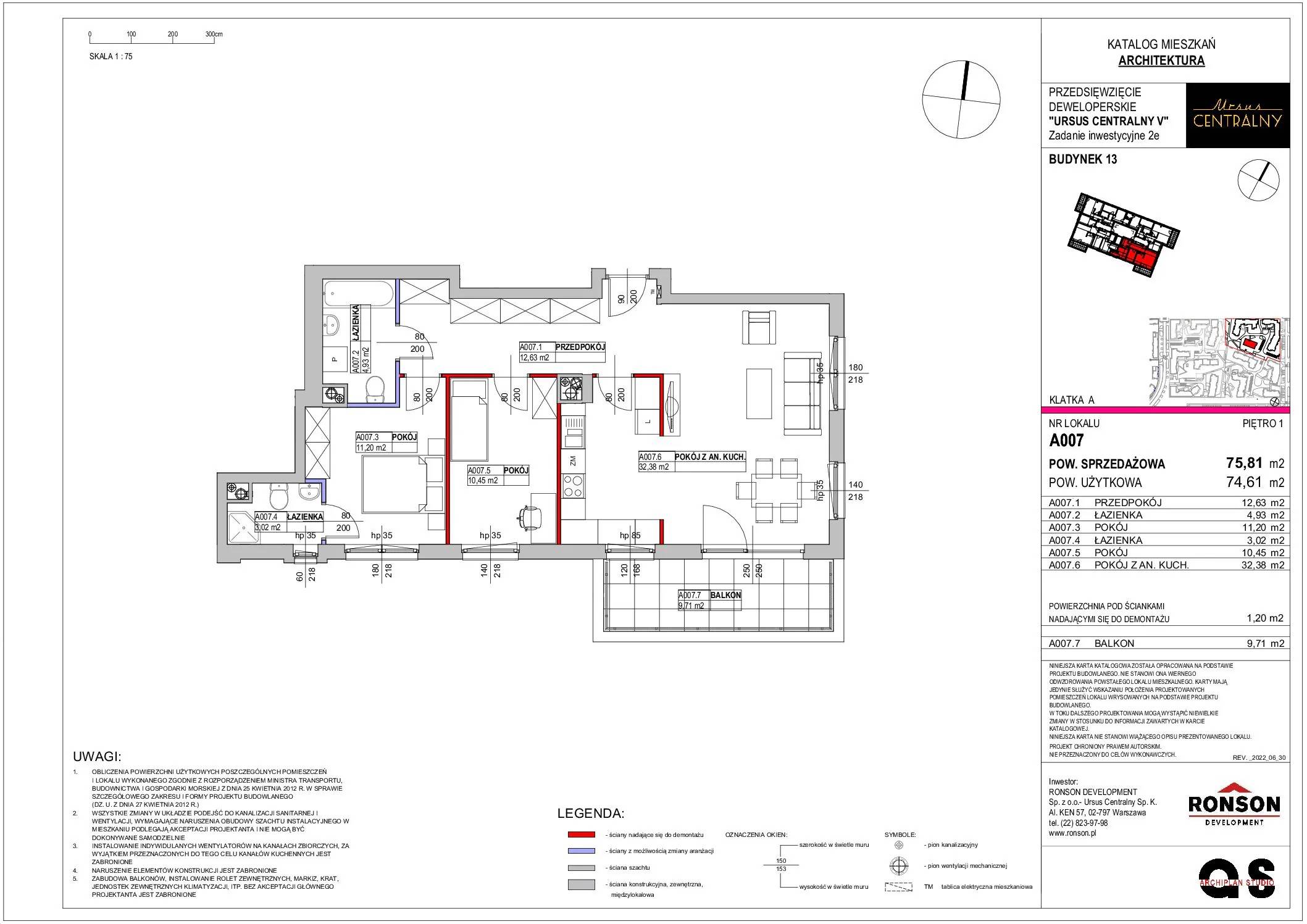 Ursus Centralny – inwestycja Ronson - lokal A007, budynek 13
